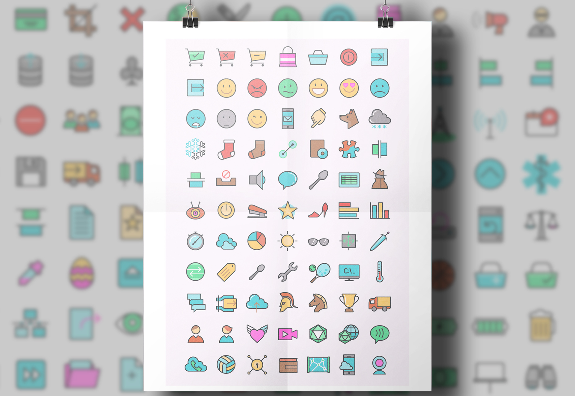 50 fresh resources designers, May 2016 Colorful General Icons Set