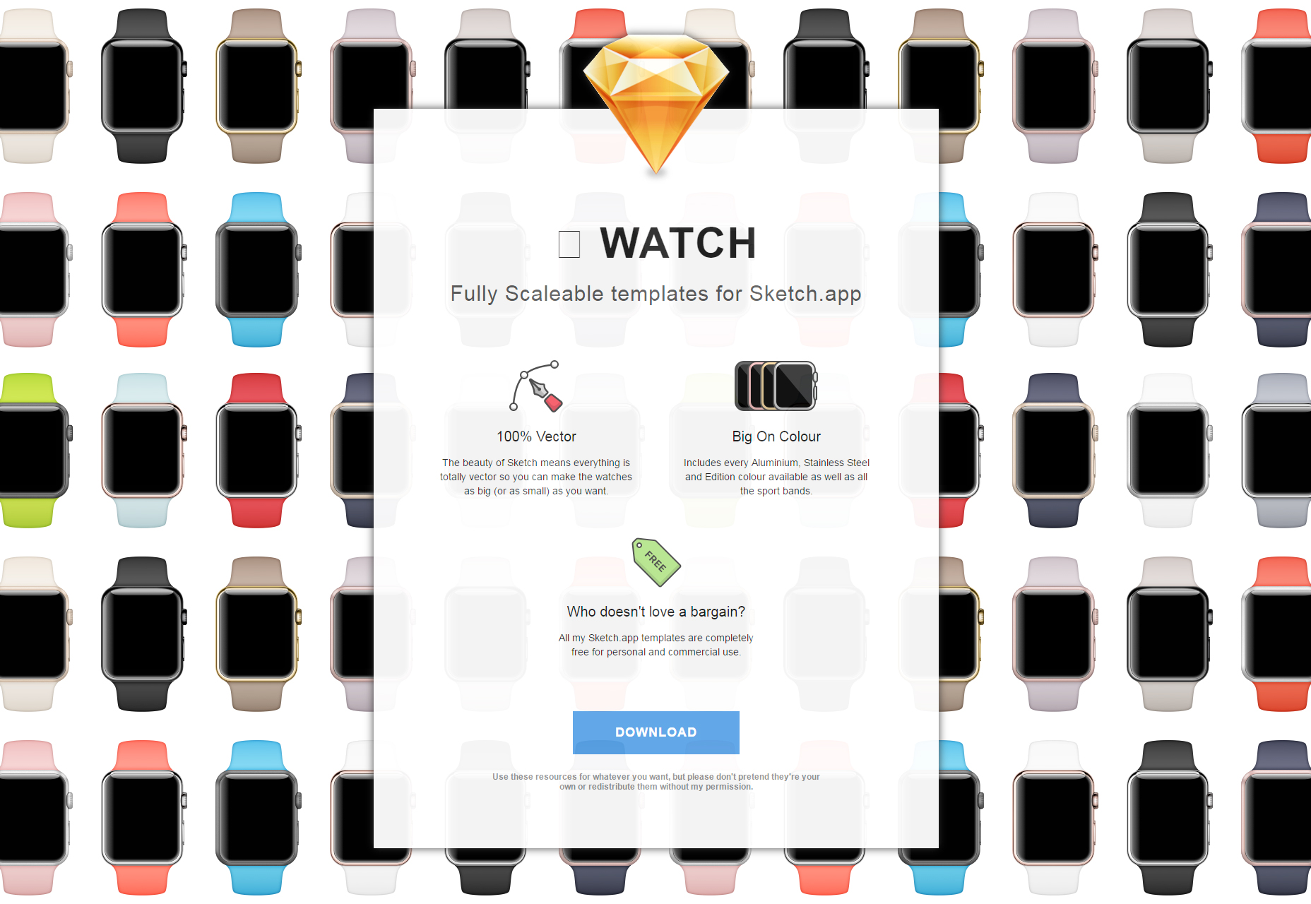 50 fresh resources designers, May 2016 Sketch App Apple Watch Templates