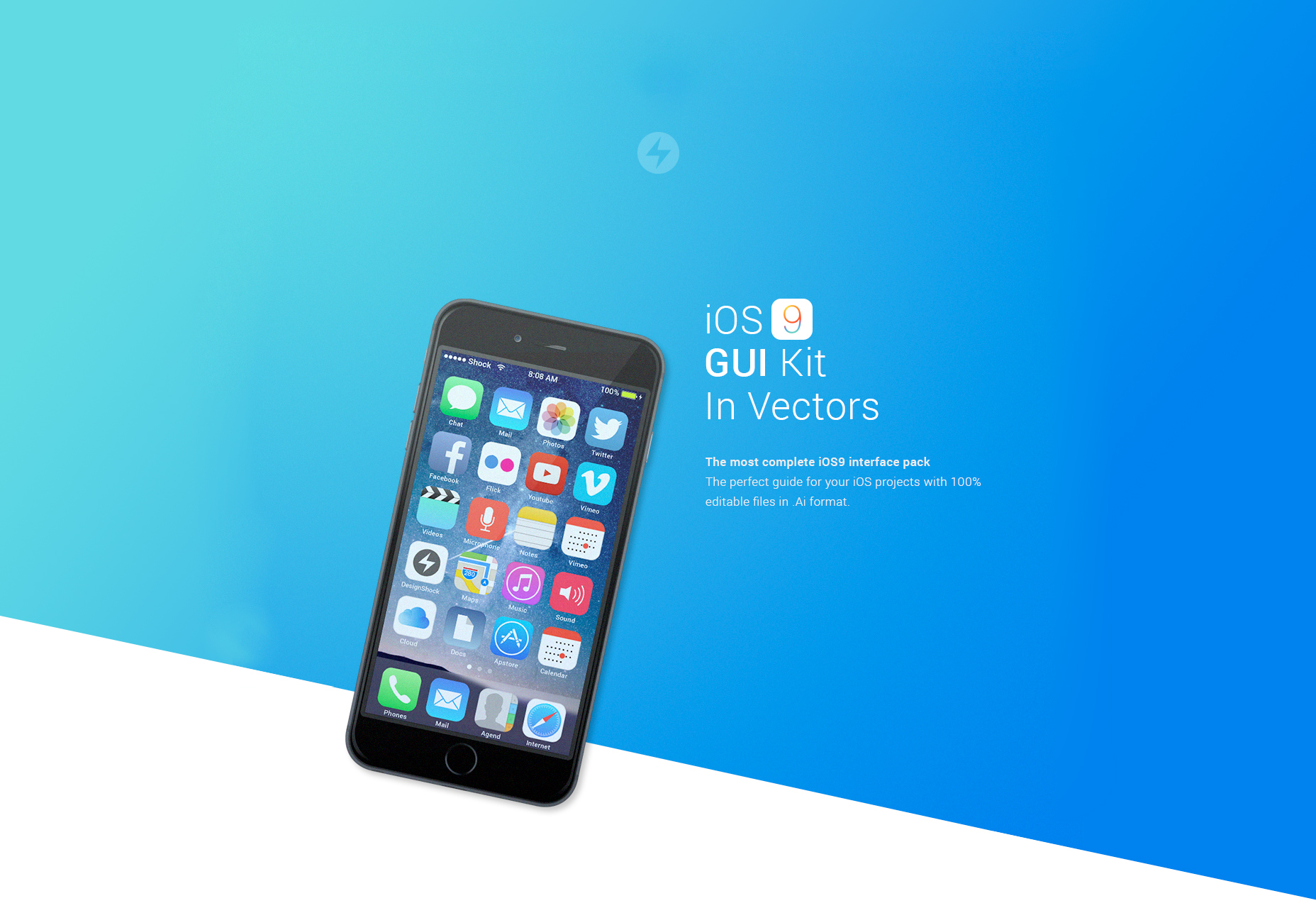 50 fresh resources designers, May 2016 Free Retina-ready IOS9 Ai UI Kit