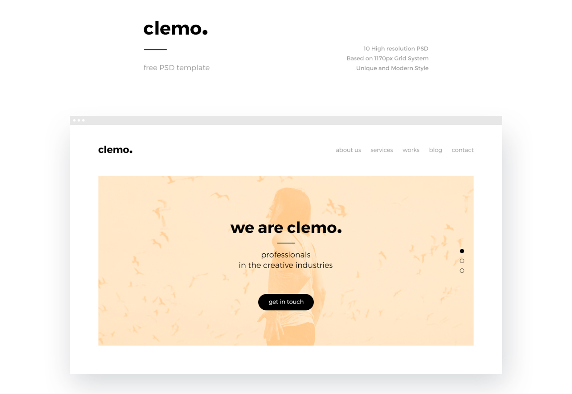 50 fresh resources designers, May 2016 Clemo: Clean & Modern Blogging PSD Template