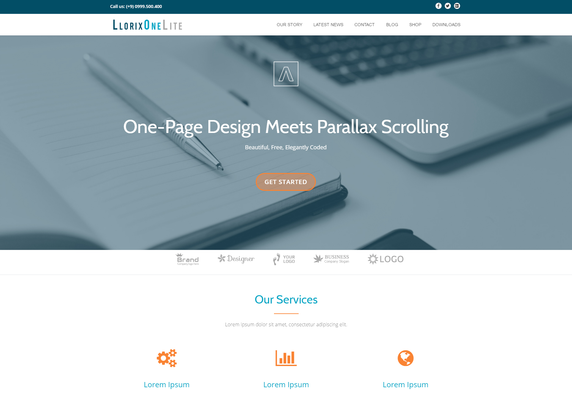 50 fresh resources designers, May 2016 Llorix One Lite: Neat Business WordPress Theme