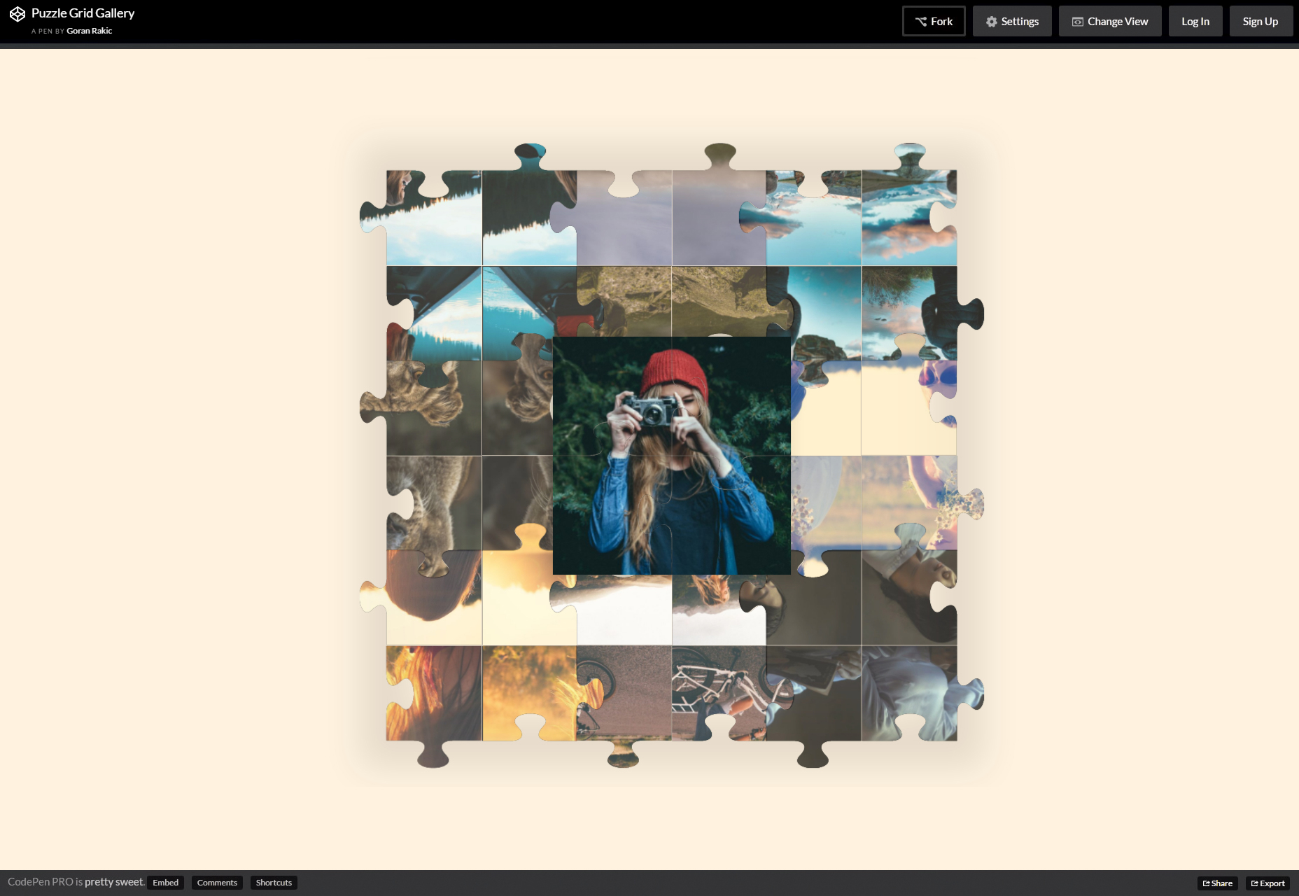 50 fresh resources designers, May 2016 CSS Animated Puzzle Hover Grid Gallery