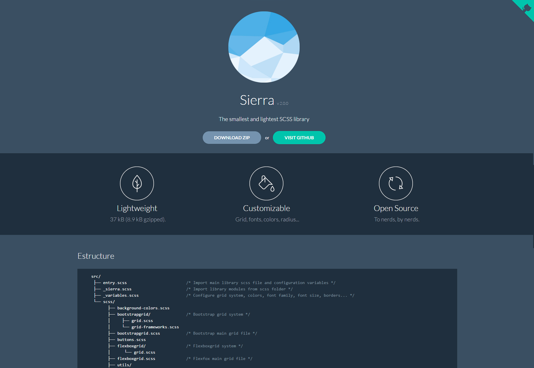 50 fresh resources designers, May 2016 Sierra: Lightweight SCSS Library