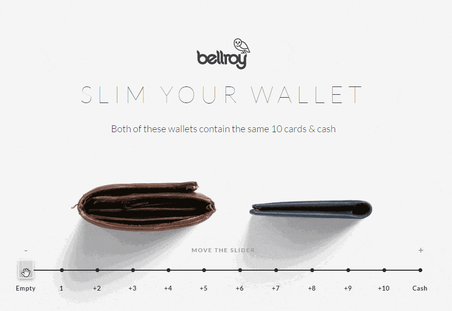How to drive UX with interactive storytelling bellroy-wallet