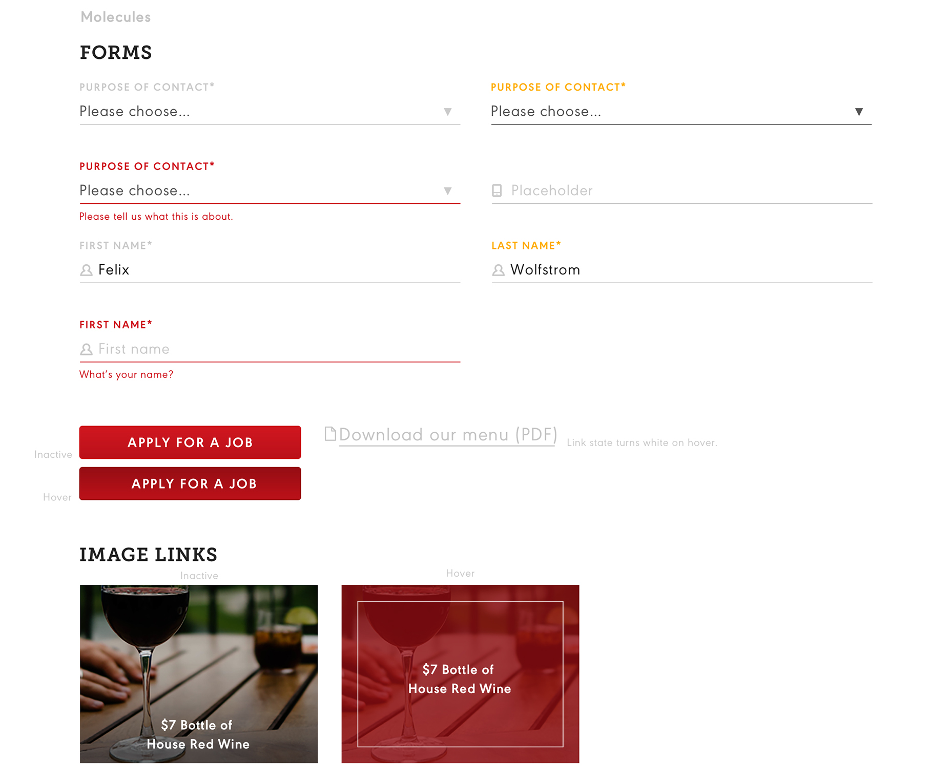 Using Atomic Design in modern web development molecules