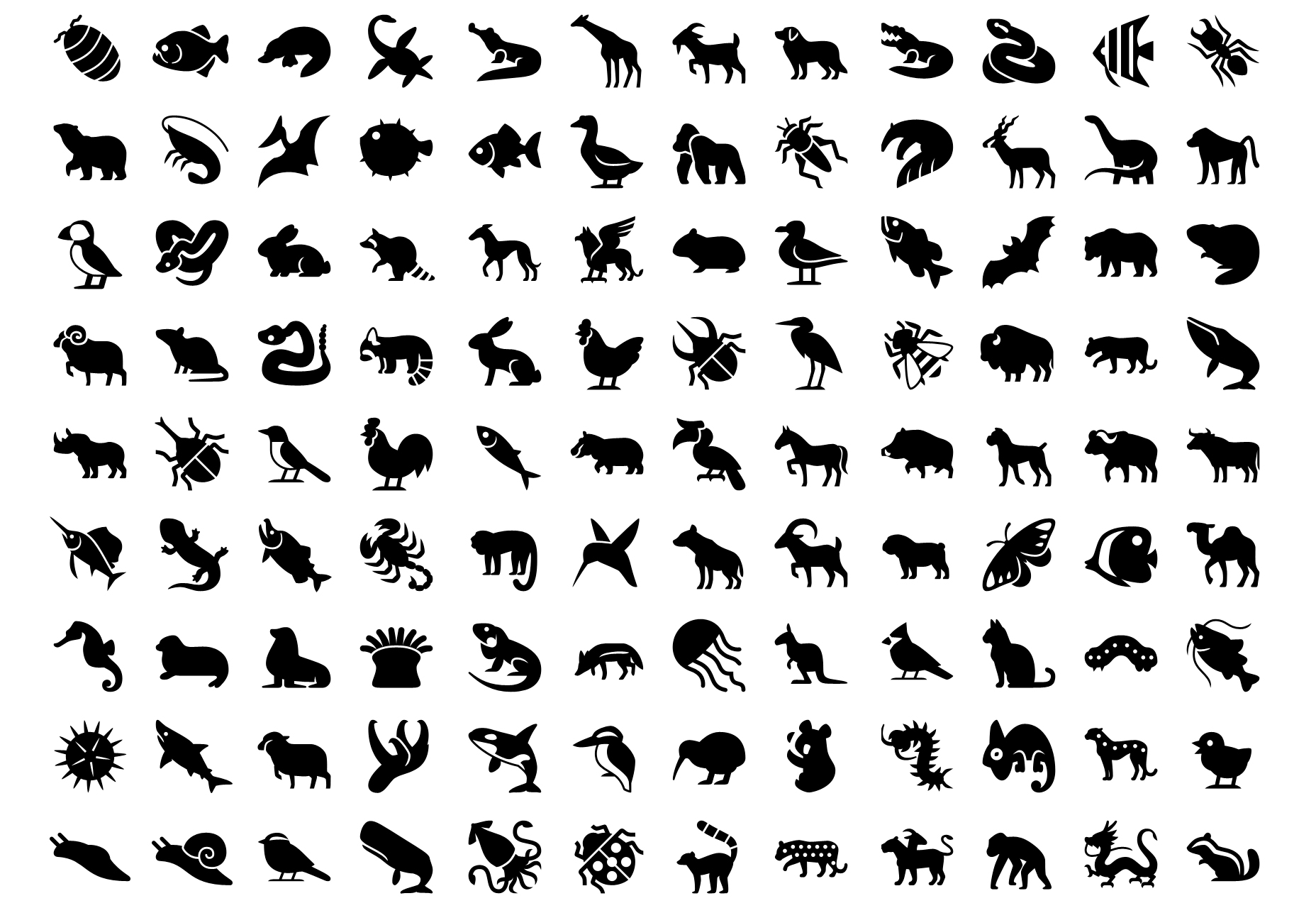50+ fresh resources for designers, March 2016 Animals Vector iPhone Icons Set