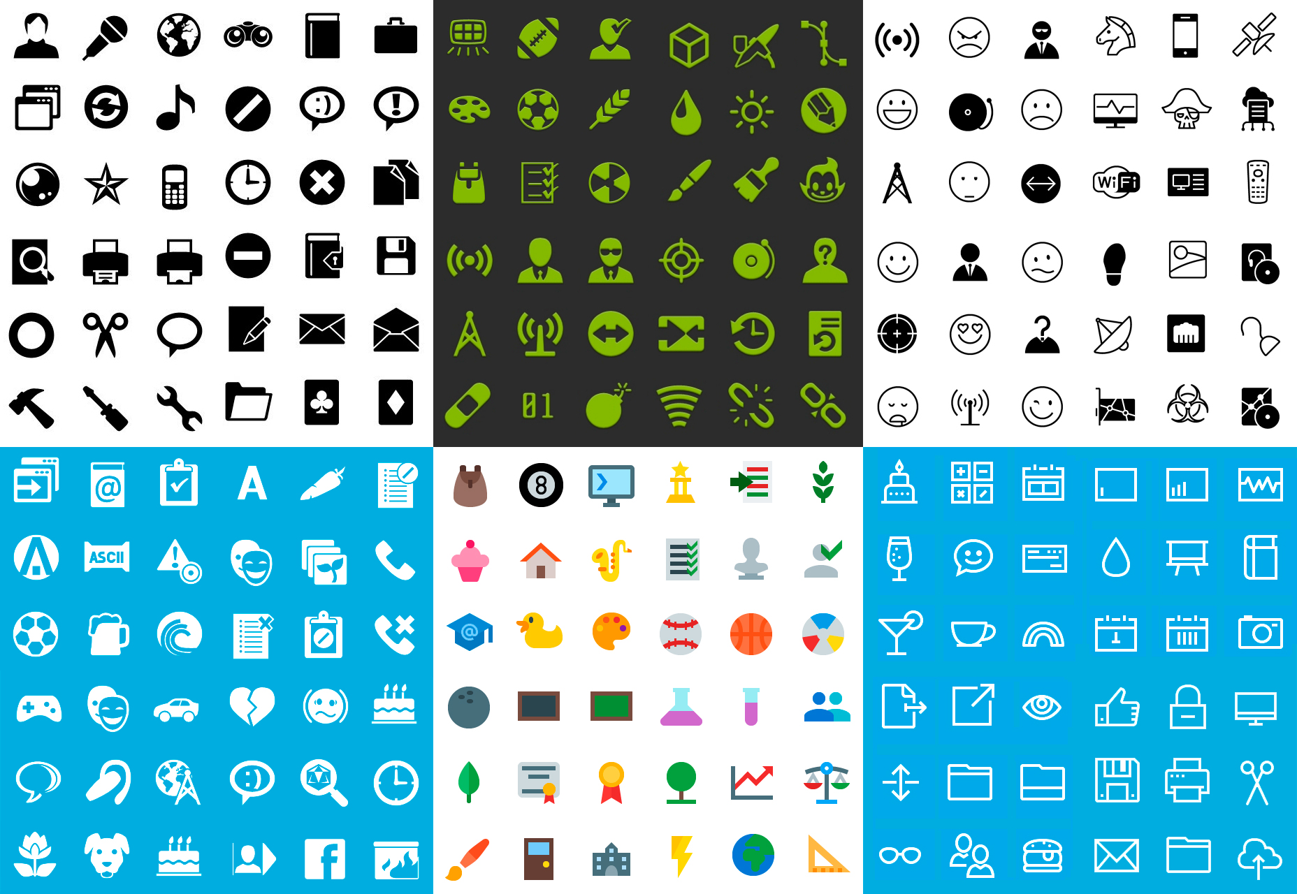 50+ fresh resources for designers, March 2016 6-Style Mobile Icons Bundle