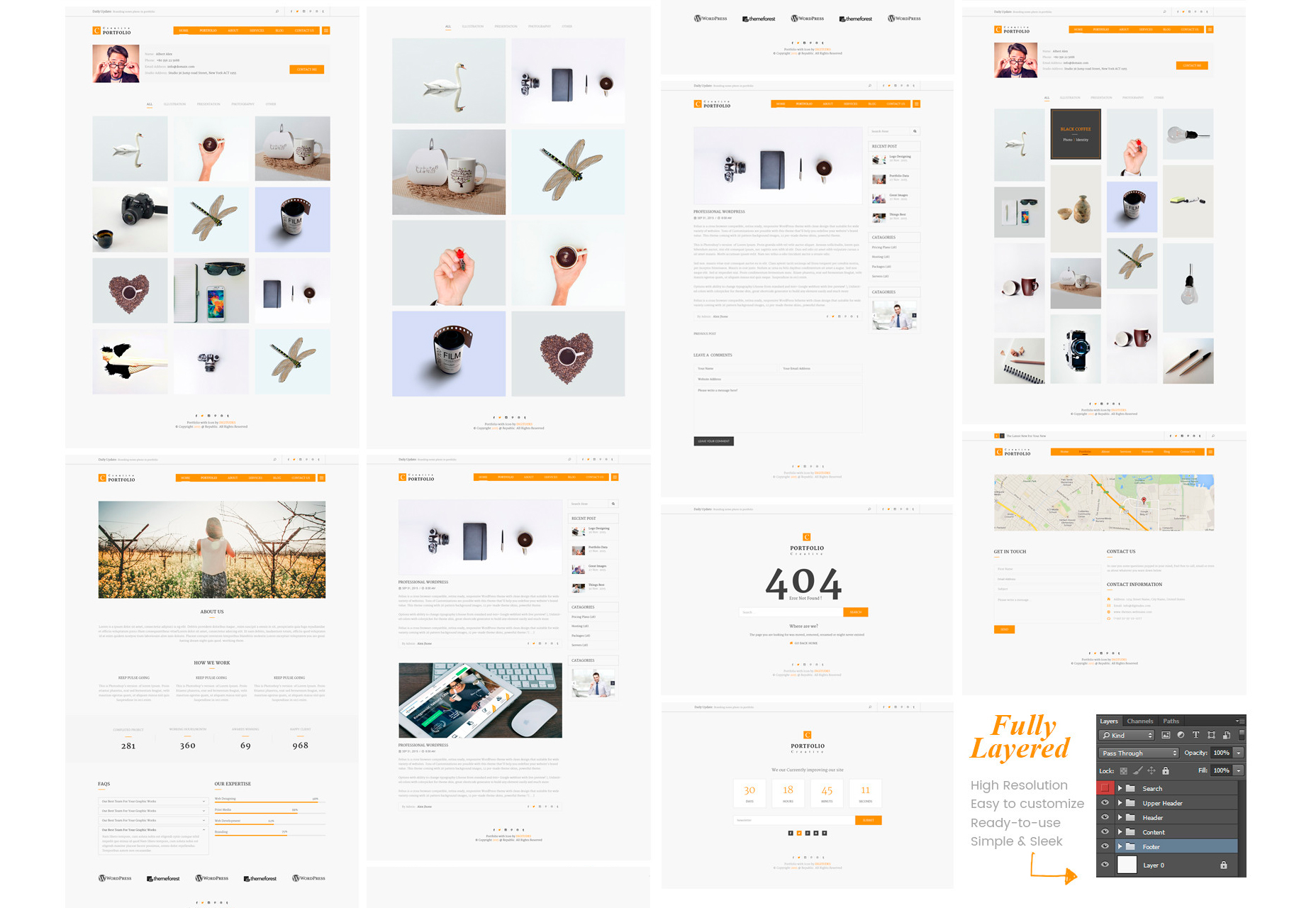 50+ fresh resources for designers, March 2016 Creative Flat Portfolio PSD Template