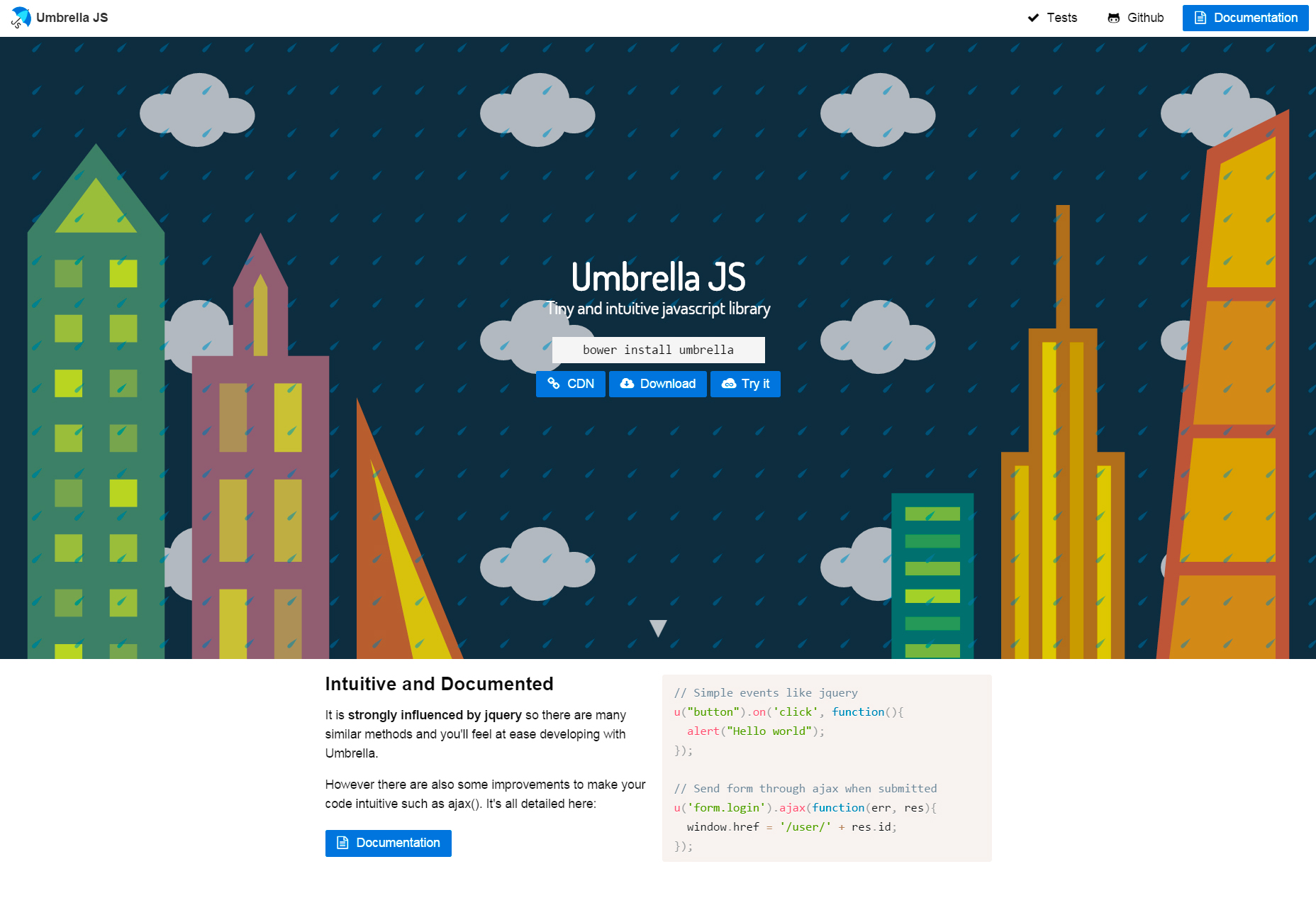 50+ fresh resources for designers, March 2016 Umbrella JS: Tiny & Intuitive JavaScript Library