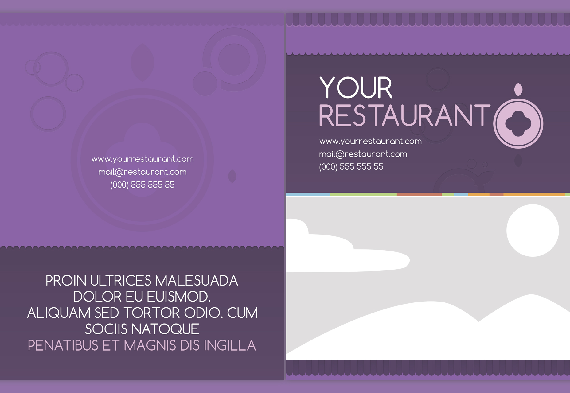 50+ fresh resources for designers, February 2016 Picnic: Vector Lavender Menu Template