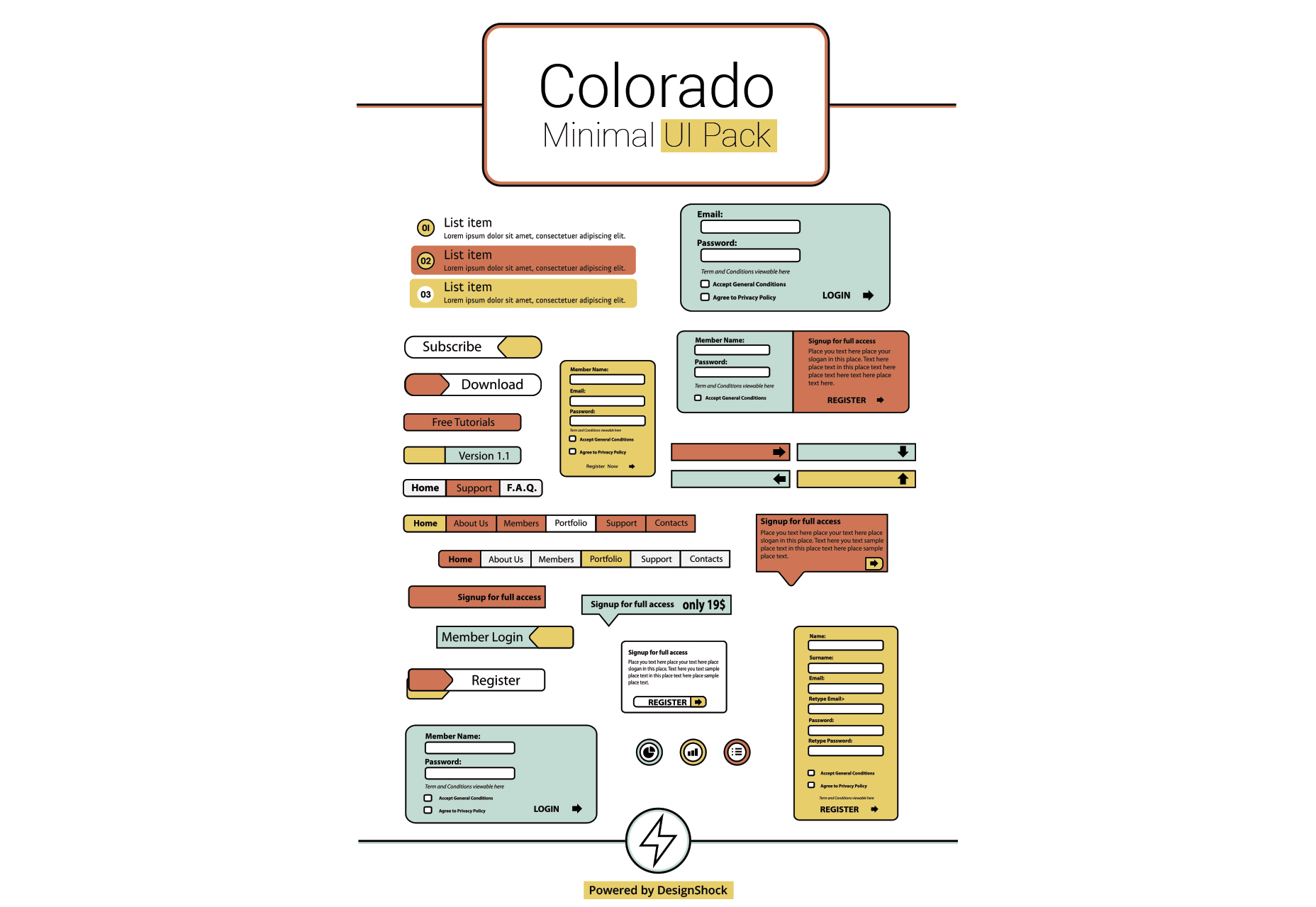 50+ fresh resources for designers, February 2016 Colorado: Clean & Minimal UI Pack