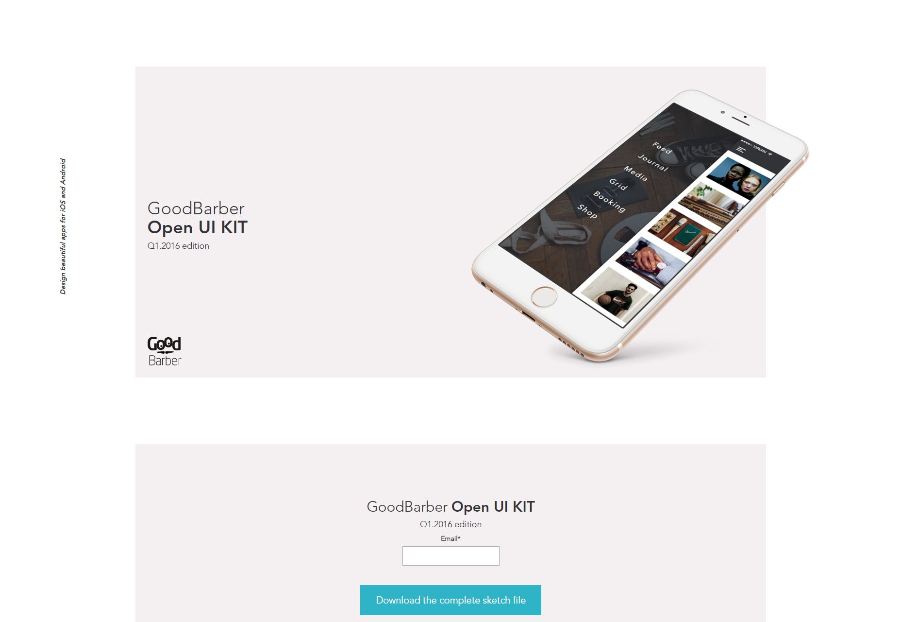 50+ fresh resources for designers, February 2016 GoodBarber: Dark & Open iOS UI Kit