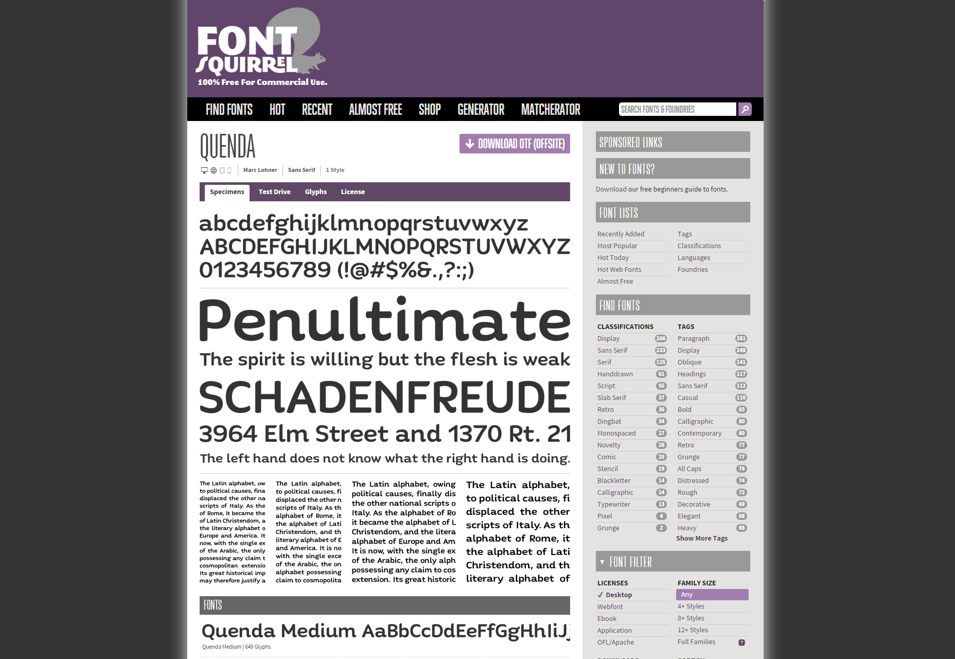 50+ fresh resources for designers, February 2016 Quenda: 6-Weight Sans-Serif Font
