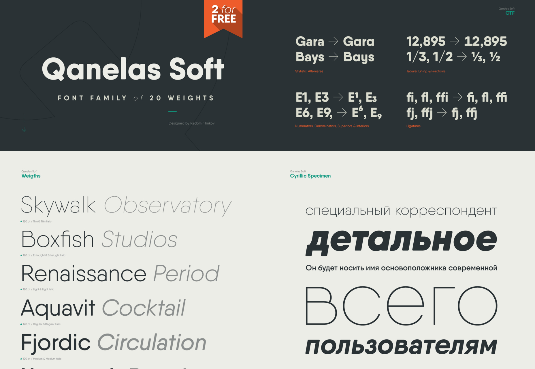 50+ fresh resources for designers, February 2016 Qanelas: 20-Weight Soft Typeface