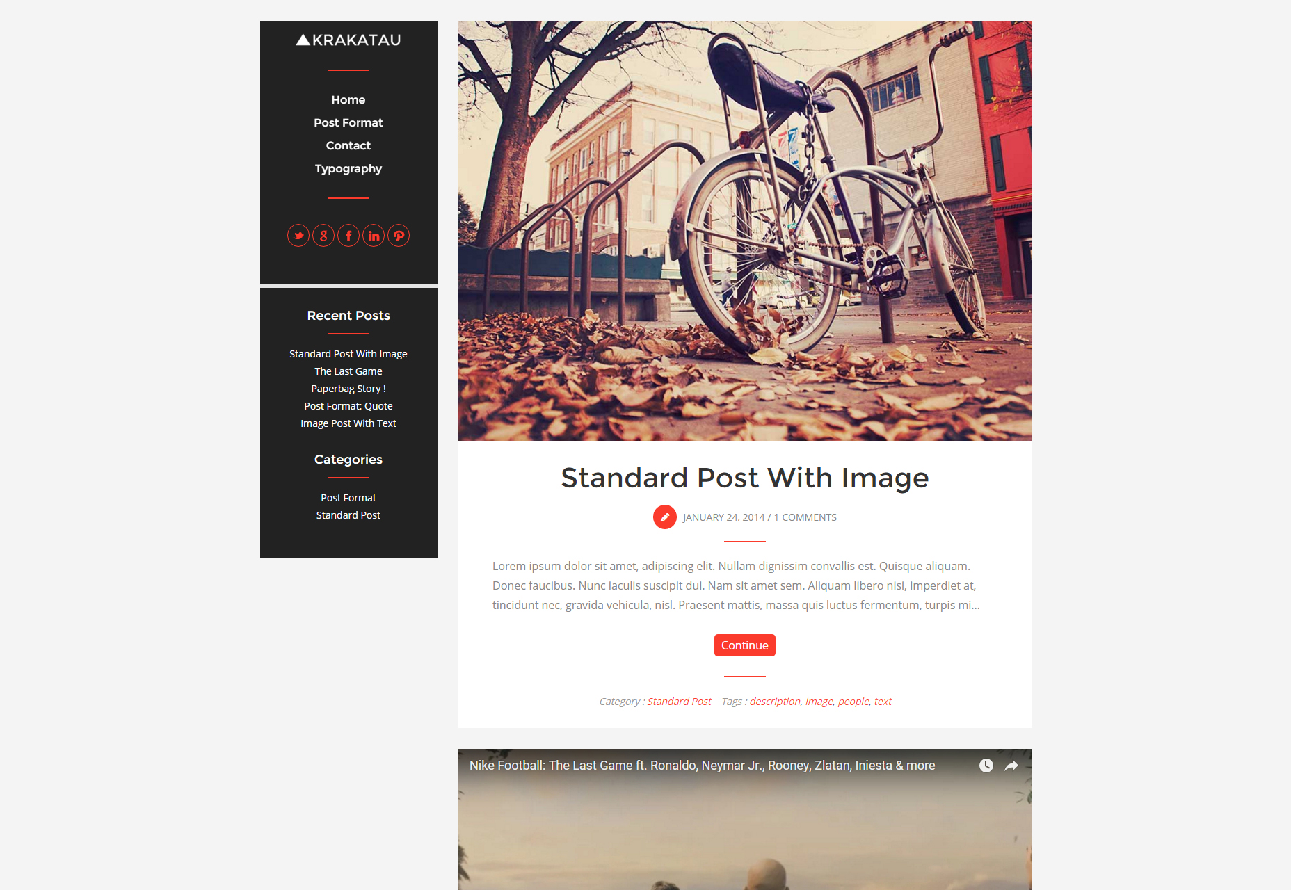 50+ fresh resources for designers, February 2016 Krakatau: Modern & Clean Blogging WordPress Theme