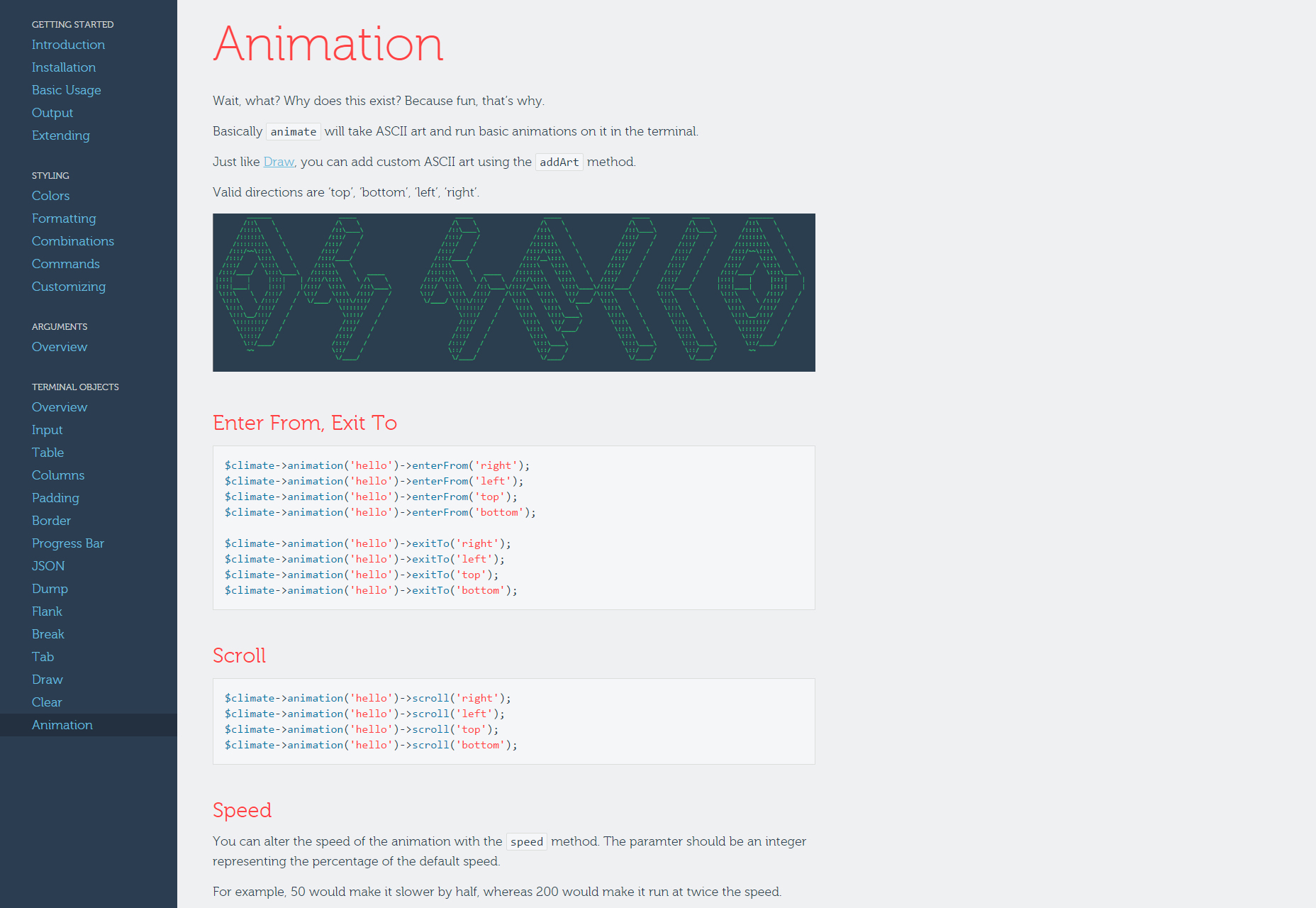 50+ fresh resources for designers, February 2016 CLImate: PHP Formating for Terminal.