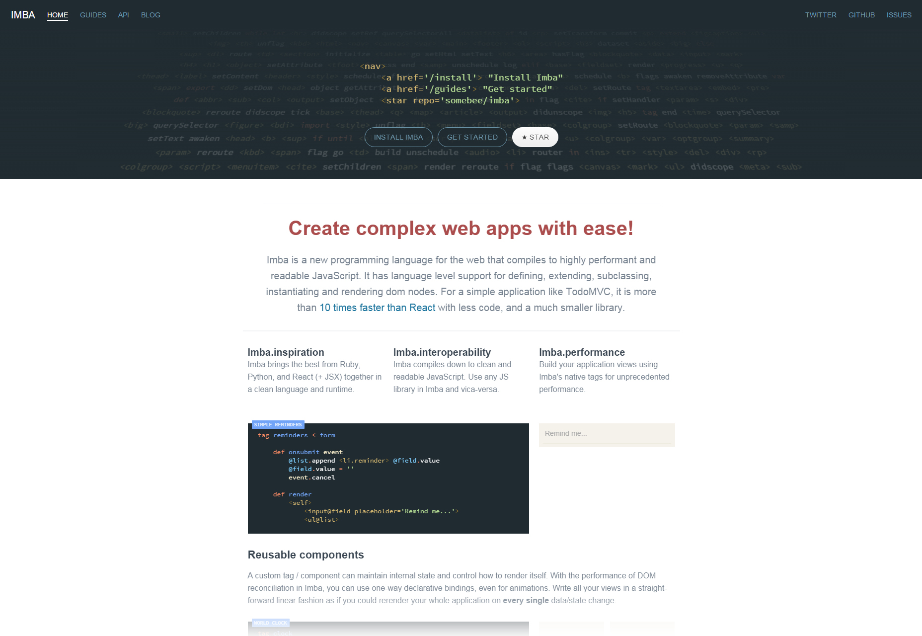 50+ fresh resources for designers, February 2016 Imba: Easy Web Applications Language