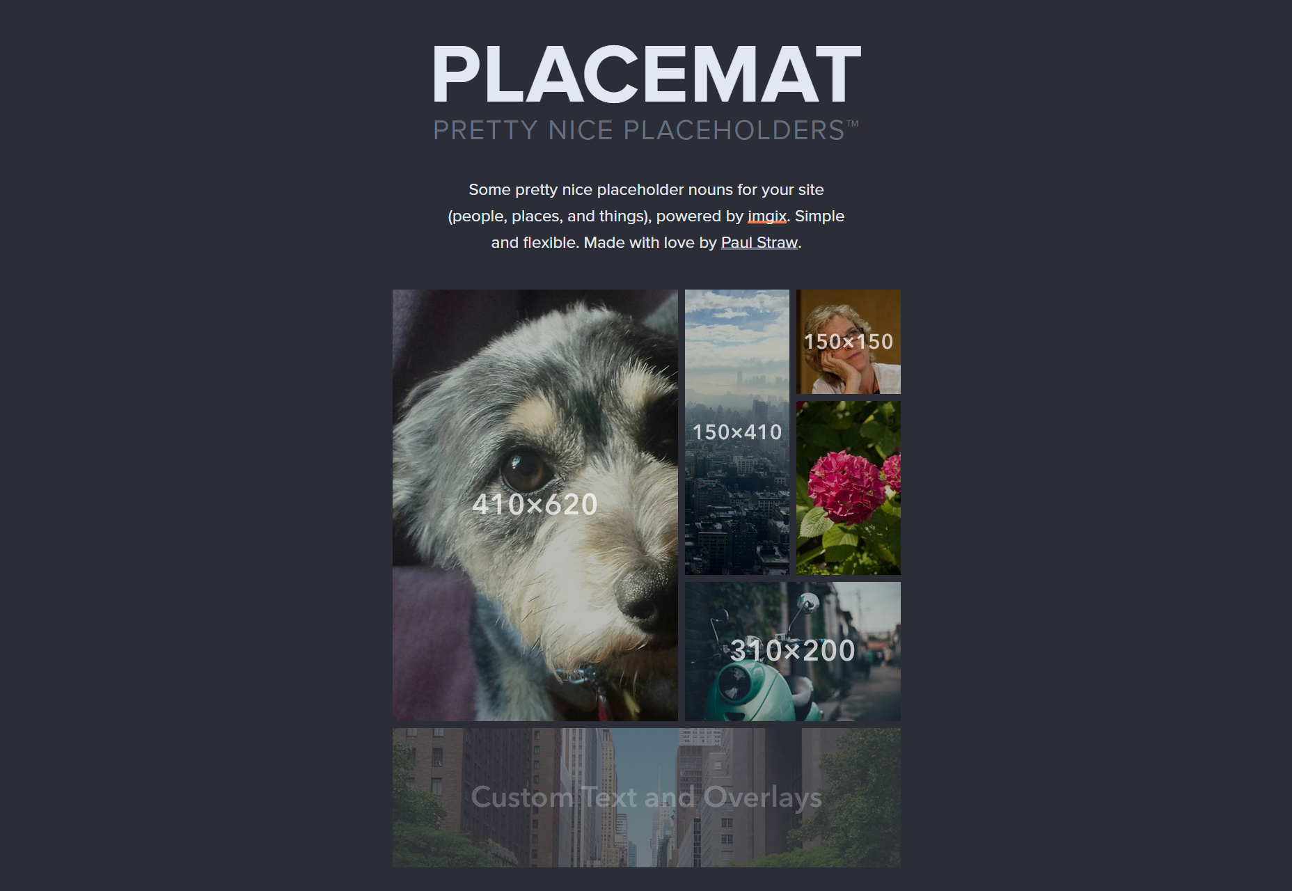 50+ fresh resources for designers, February 2016 Placemat: Pretty URL Image Placeholders