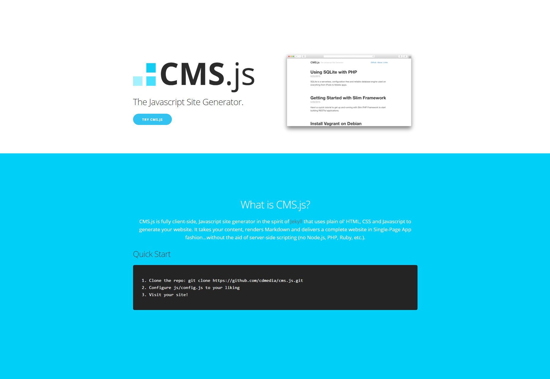 50+ fresh resources for designers, February 2016 CMS.js: A JavaScript Site Generator