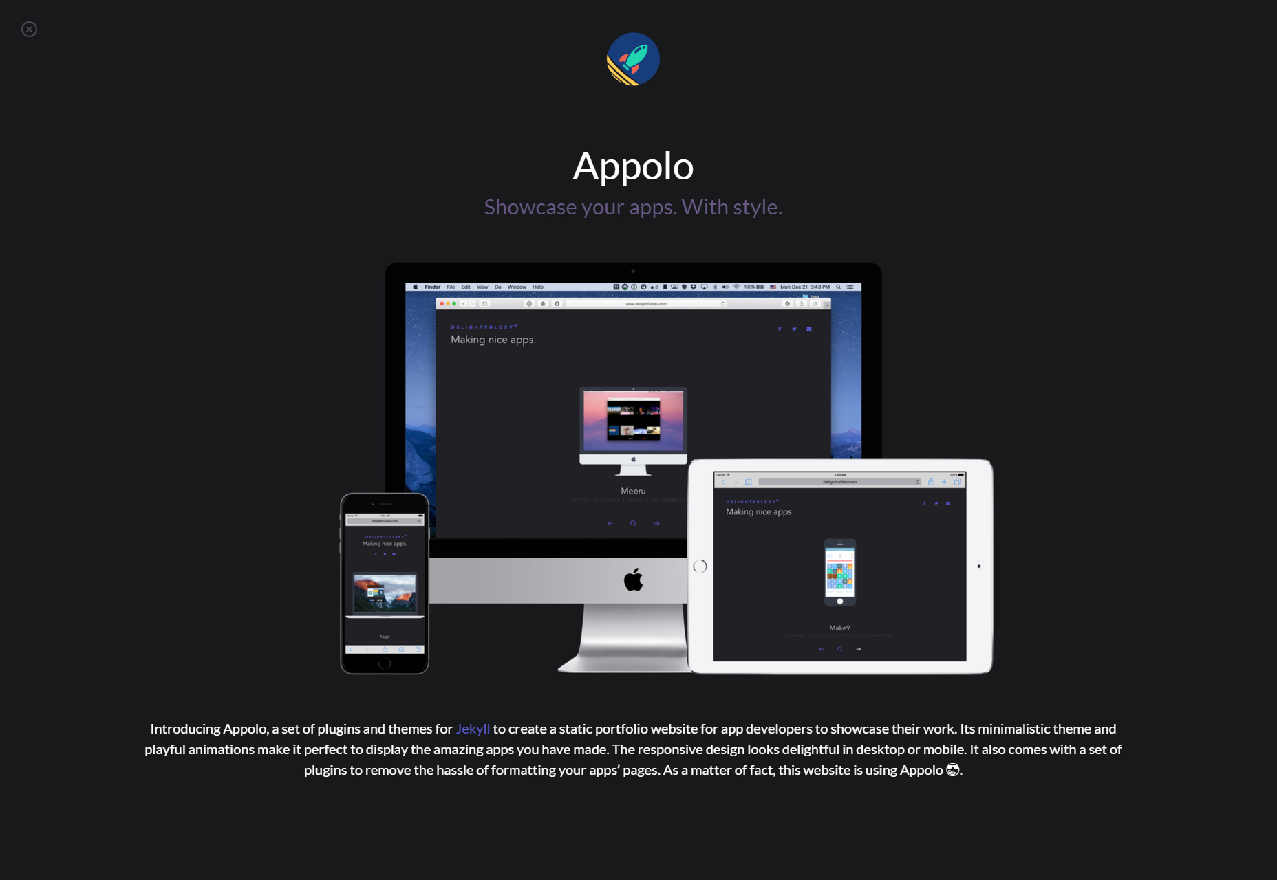 50+ fresh resources for designers, February 2016 Appolo: Stylish Application Showcasing