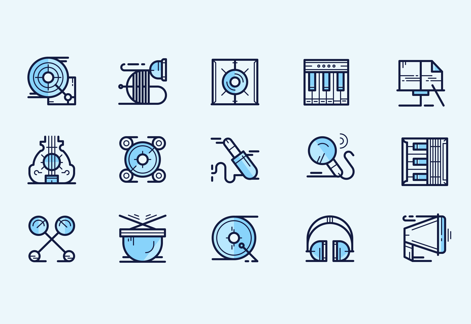 50+ fresh resources for designers, January 2016 Music Icons: Multi-weight Line Style Icons