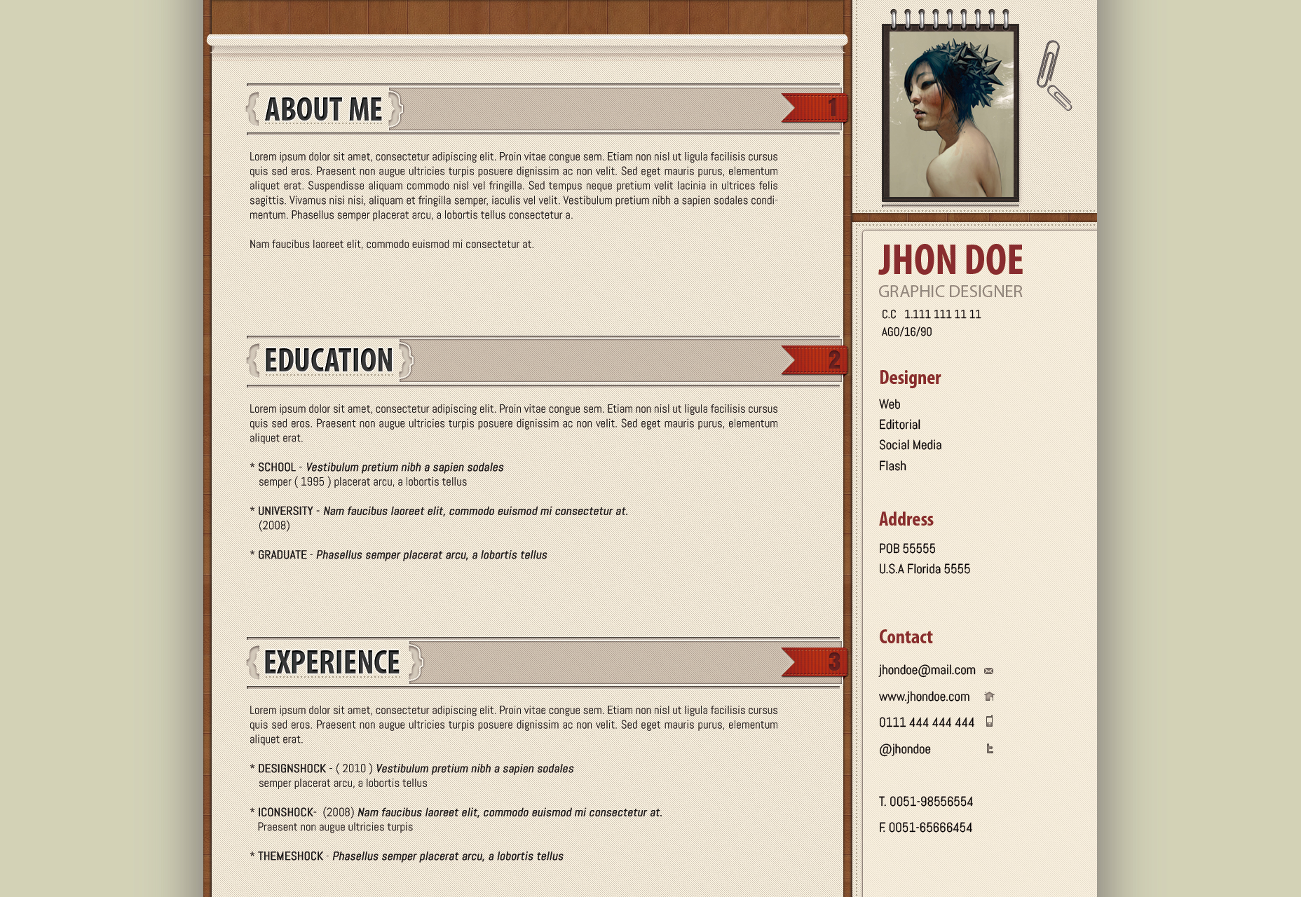 50+ fresh resources for designers, January 2016 Office Suited Resume Template