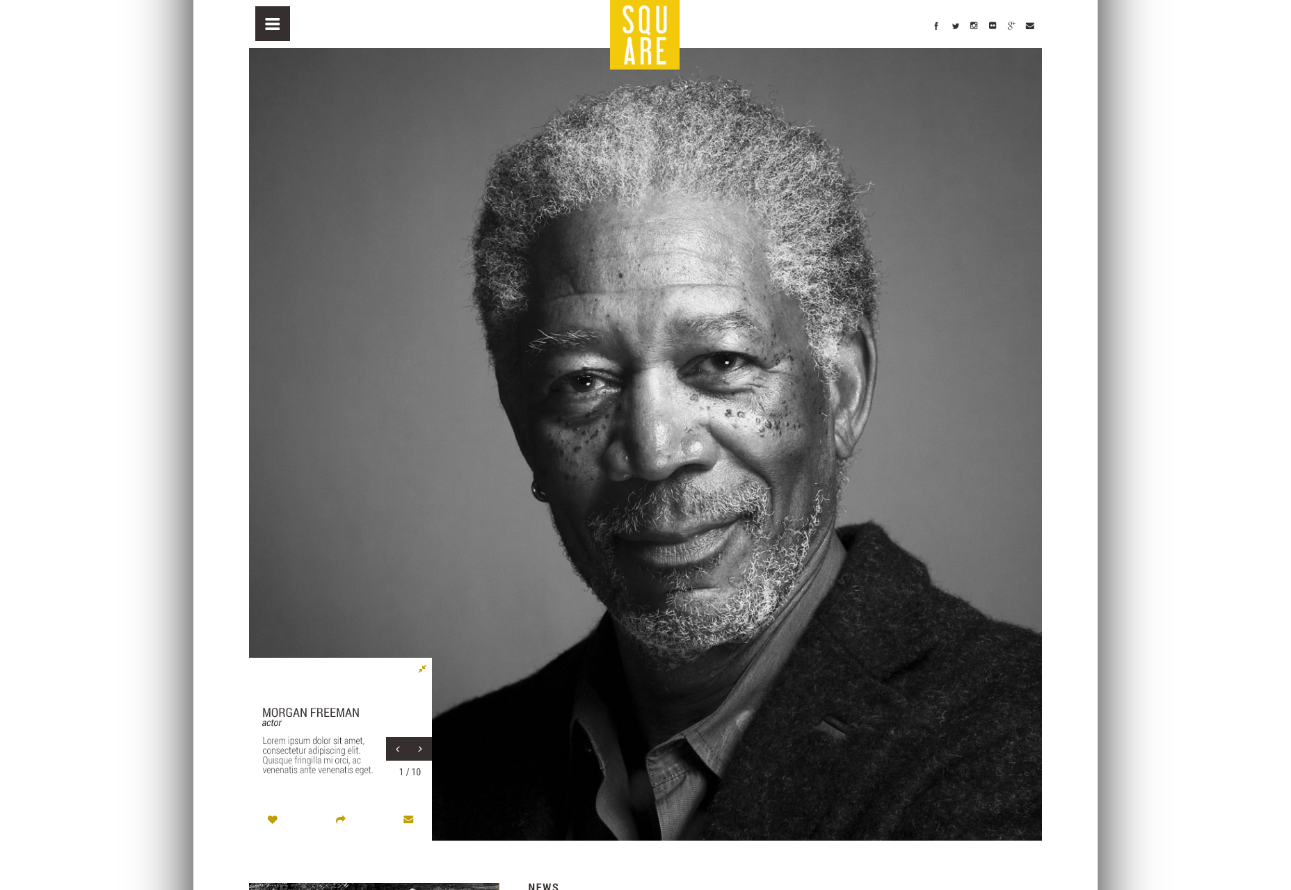 50+ fresh resources for designers, January 2016 Square: Clean & Minimal PSD Template