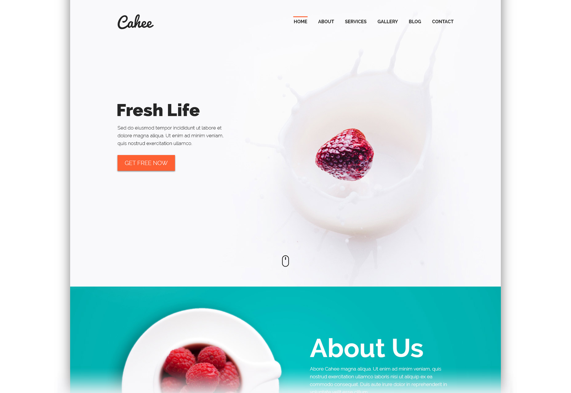 50+ fresh resources for designers, January 2016 Cahee: Flat Screen-size Container Web PSD Template