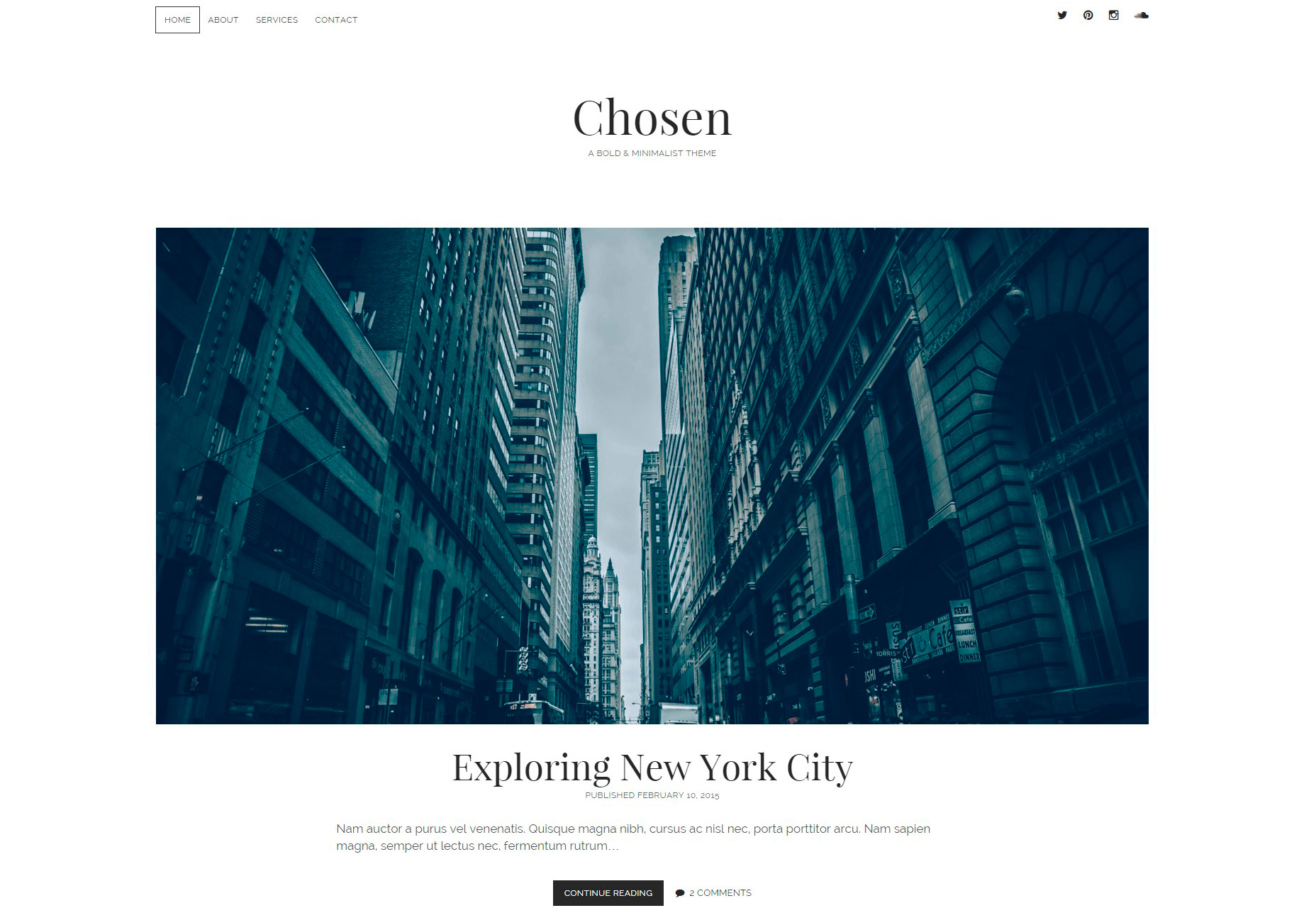 50+ fresh resources for designers, January 2016 Chosen: Minimal Blogging WordPress Theme
