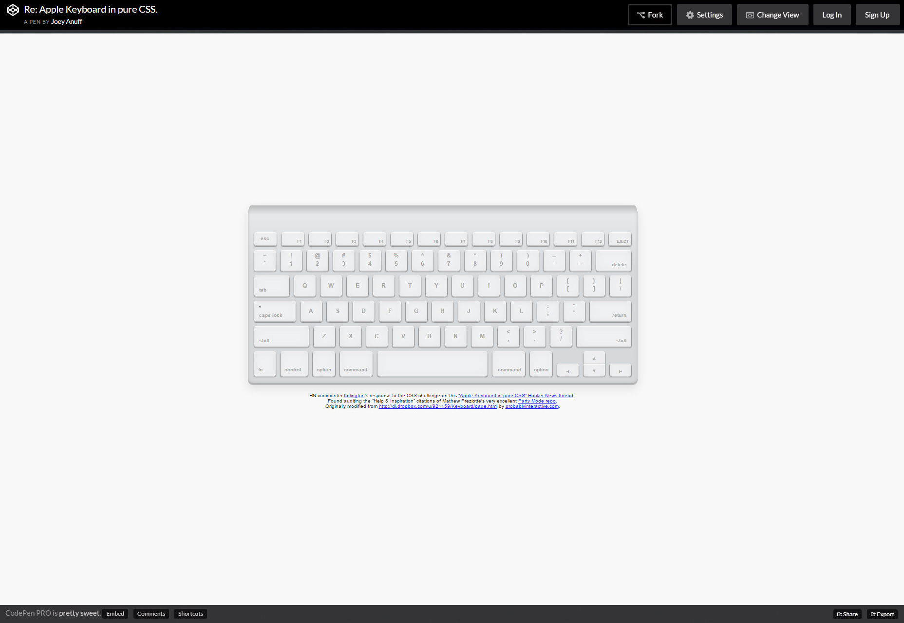 50+ fresh resources for designers, January 2016 Pure CSS Apple Keyboard
