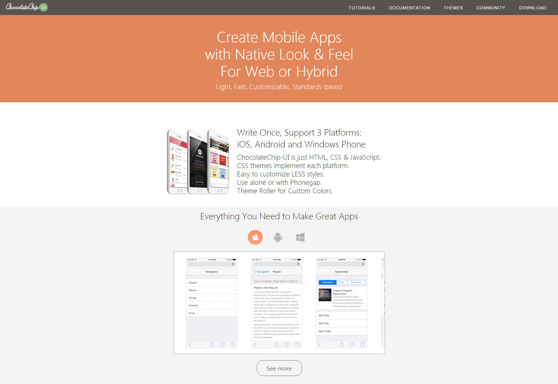 50+ fresh resources for designers, January 2016 ChocolateChip-UI: Hybrid & Mobile App Framework