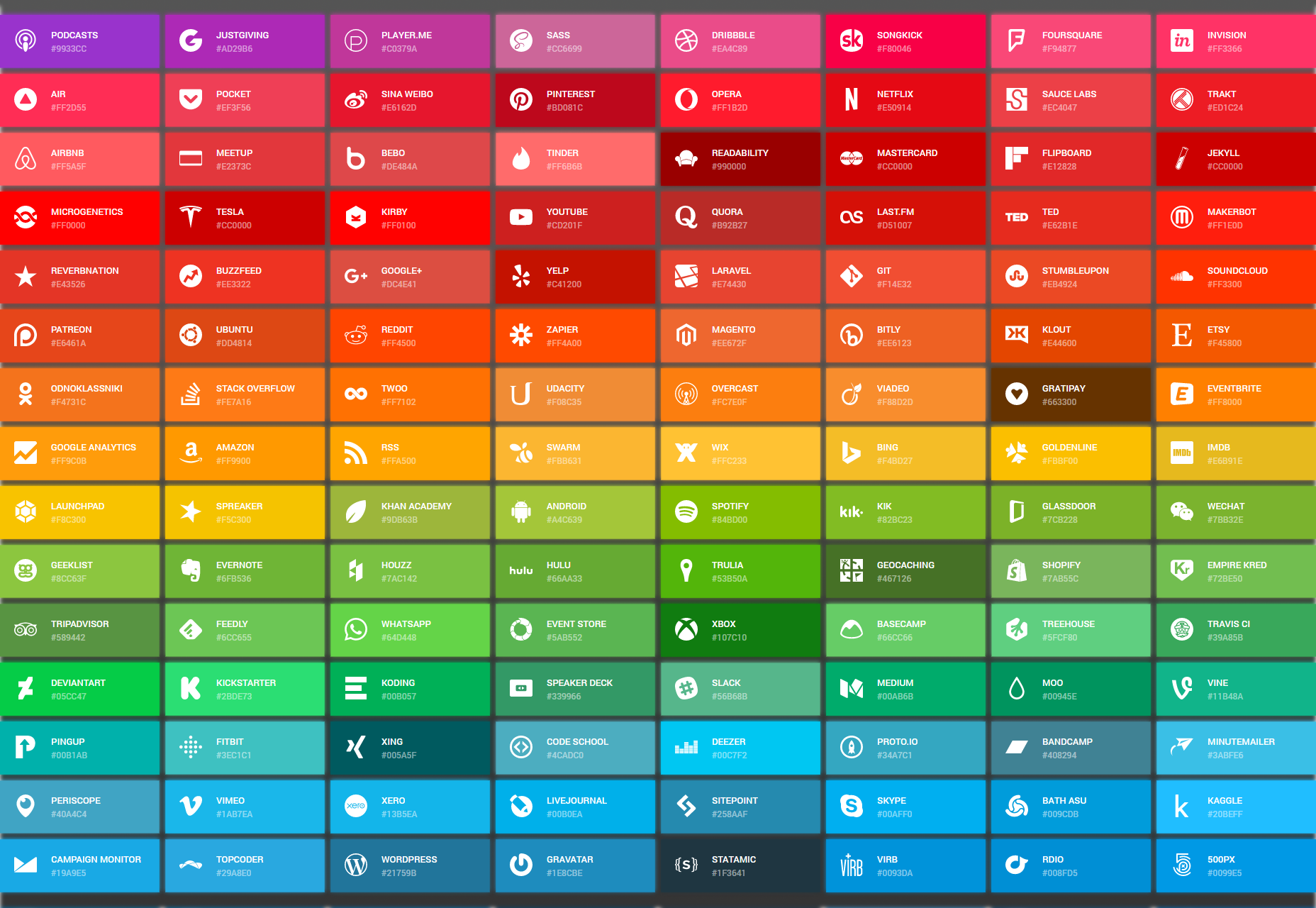 Simple Icons: A Collection of SVG Icons & Respective Colors