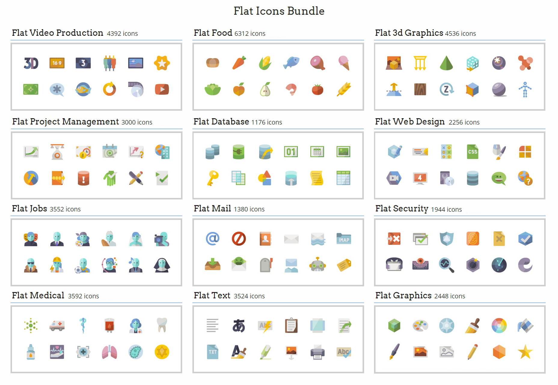 A Massive Bundle of Several Flat Icons (Over 56k in Total)