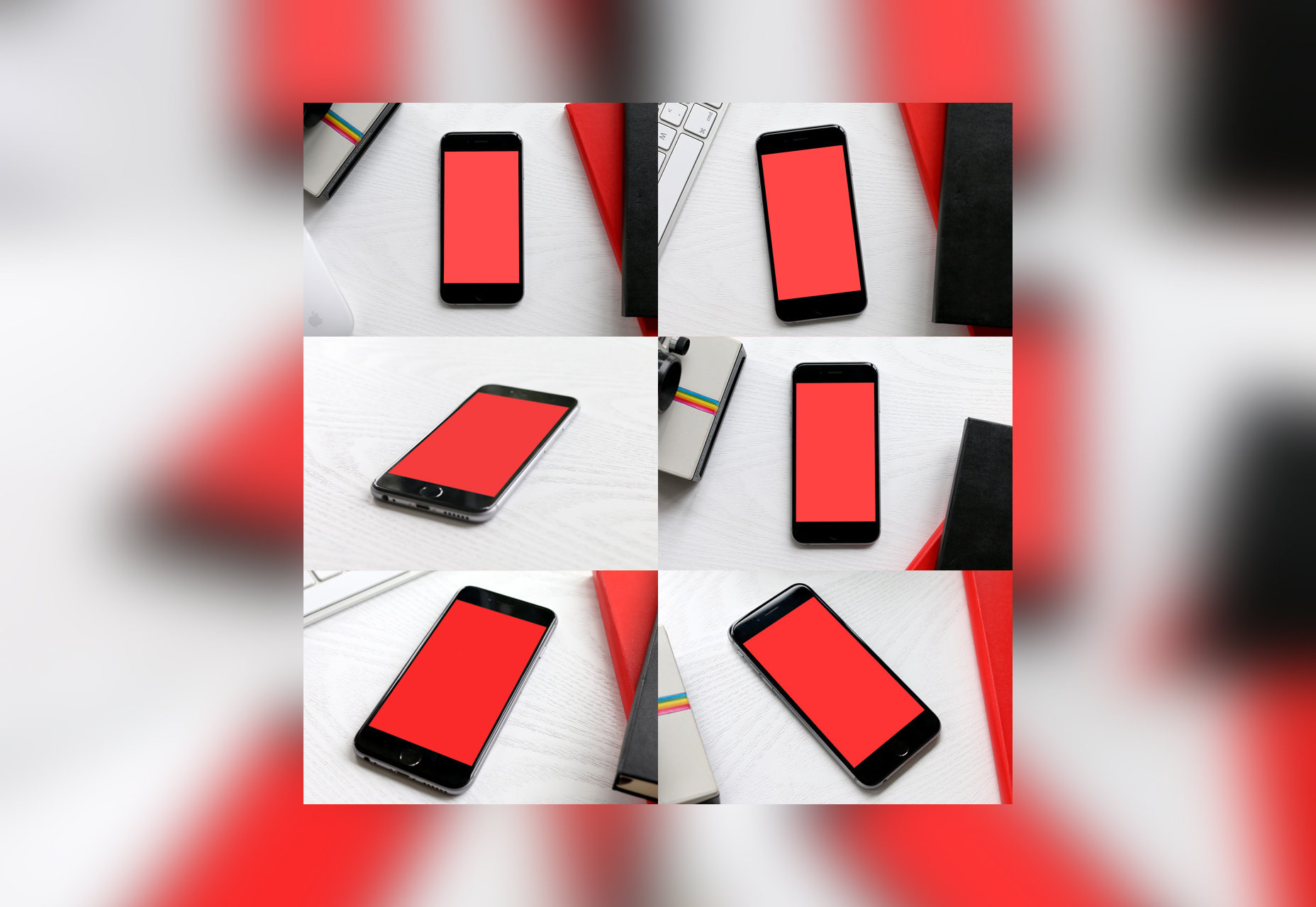 6 iPhone PSD Mockups