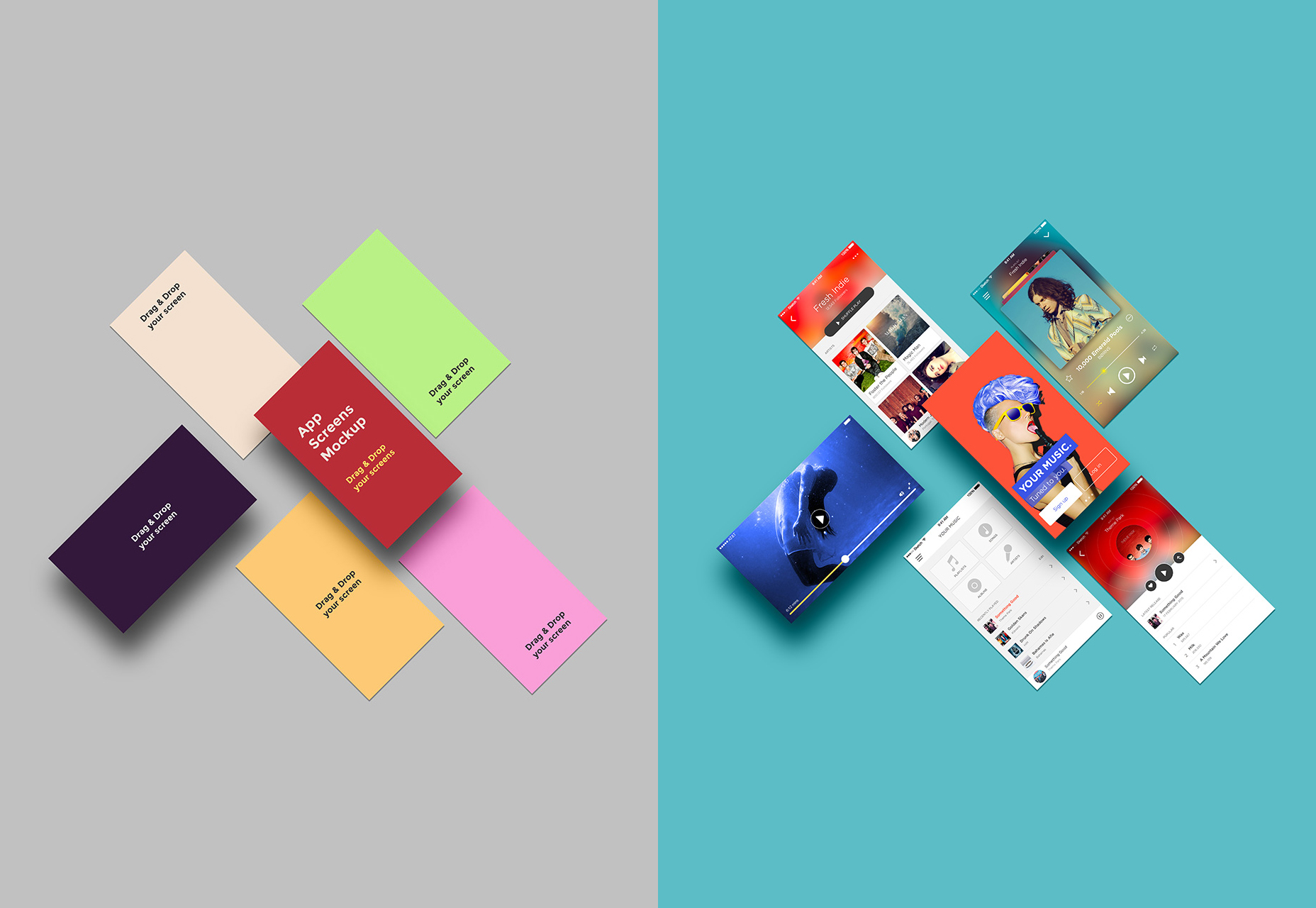 Mobile Application Screens Mockup