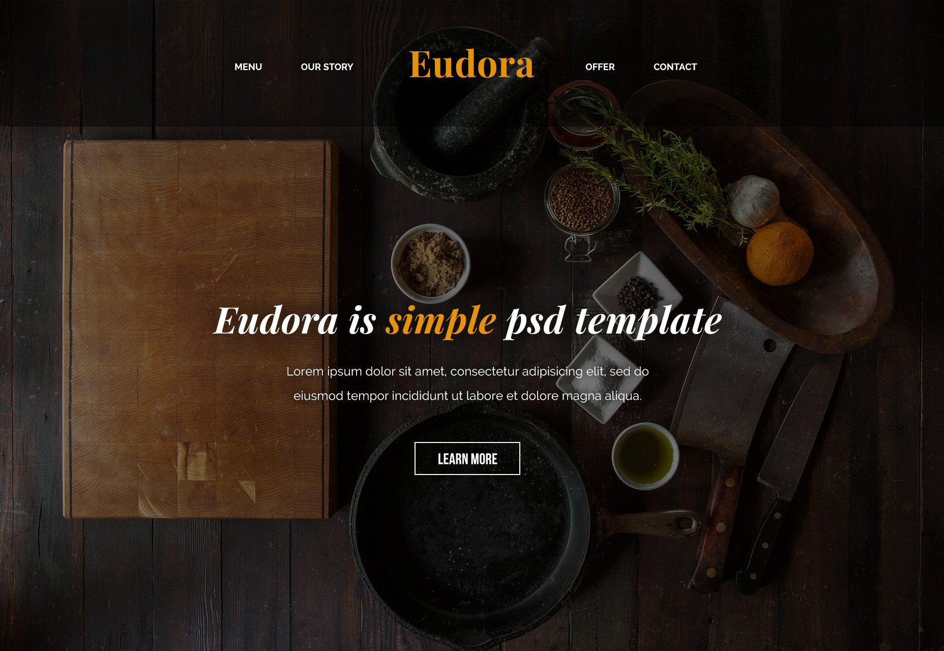 Eudora: Food-related PSD Web Template