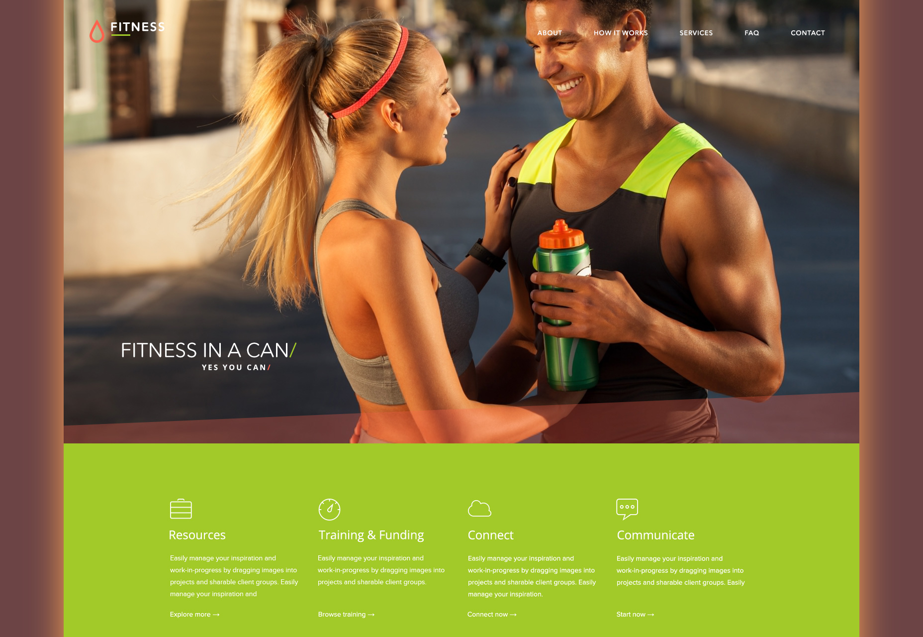 Flat Fitness PSD Web Template