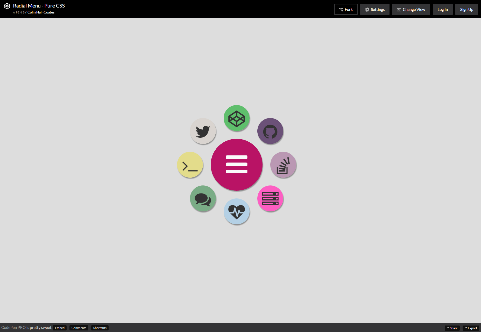 Pure CSS Radial Menu