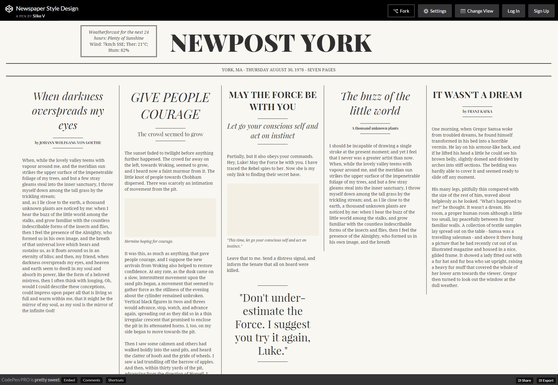 Newspaper Style Design