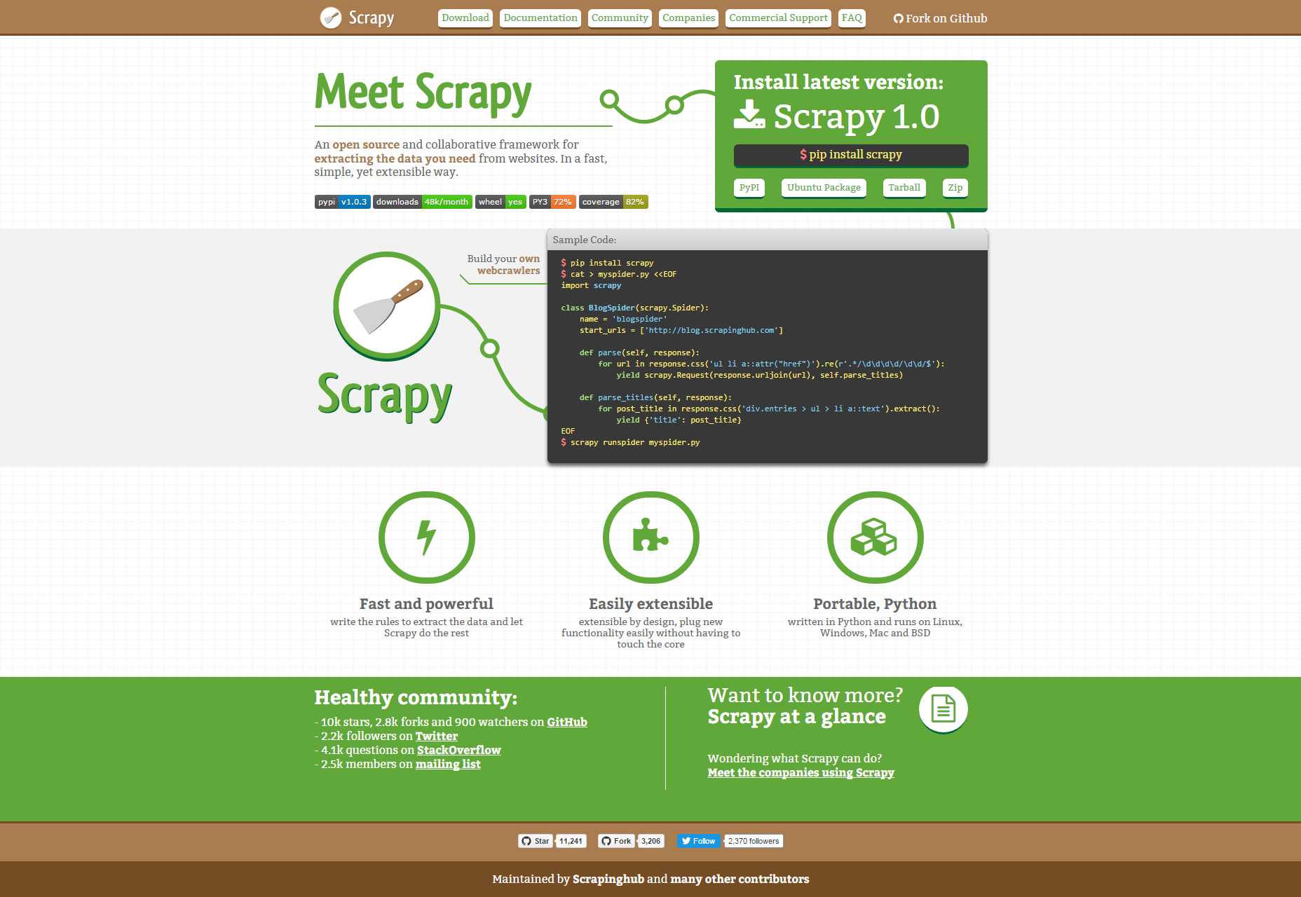 Scrapy: Powerful Scraping and Web Crawling Framework