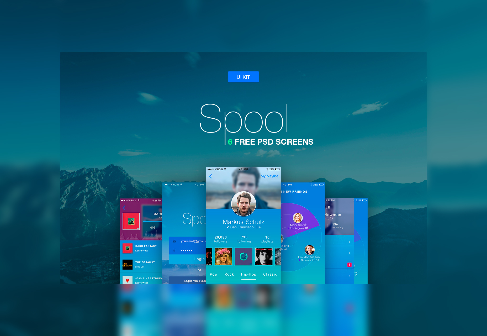 50+ fresh resources for designers, November 2015 Spool: iPhone Material Design UI Kit PSD