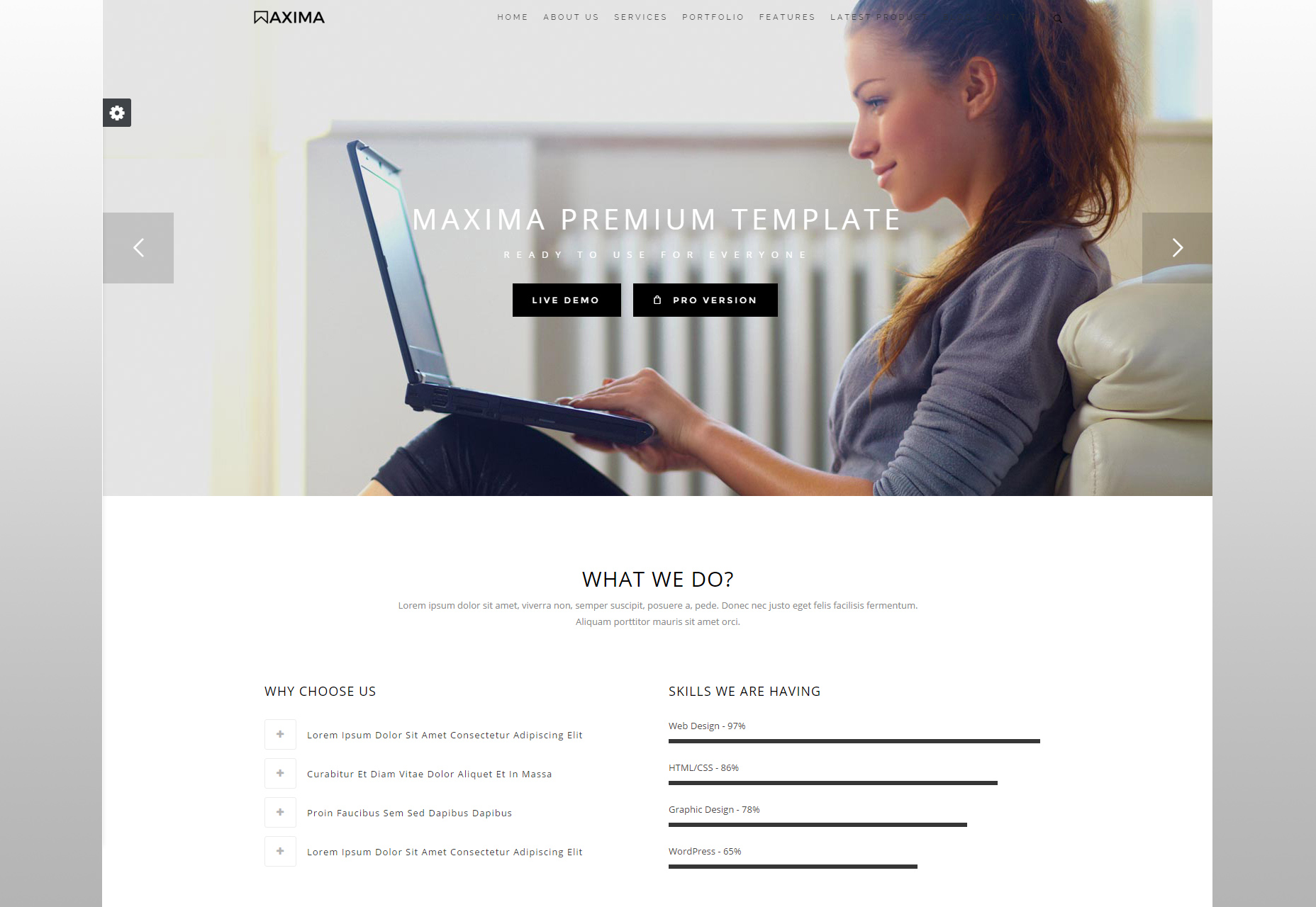 50+ fresh resources for designers, November 2015 Maxima: Clean Bootstrap Business Template