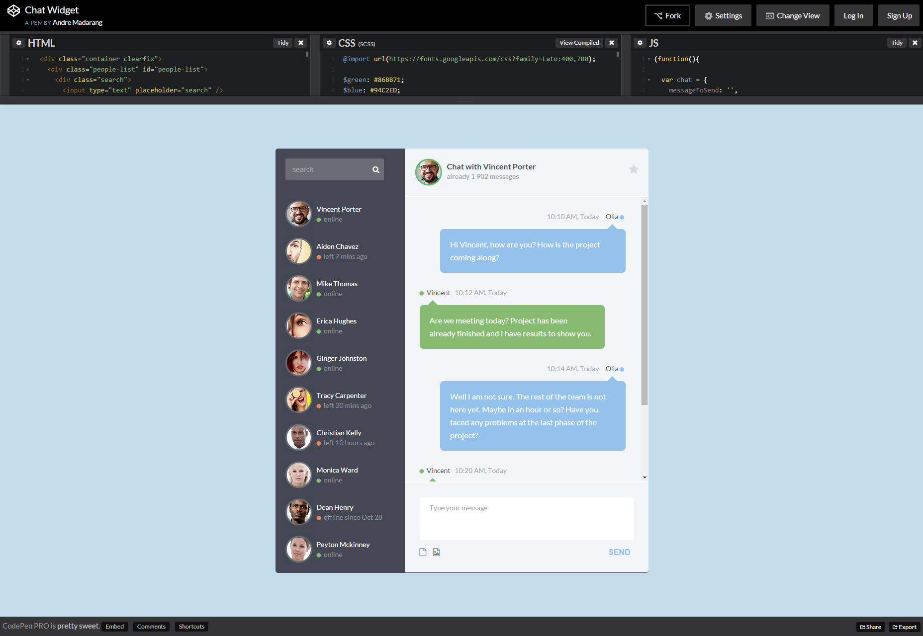 50+ fresh resources for designers, November 2015 CSS & JQuery Chat Widget