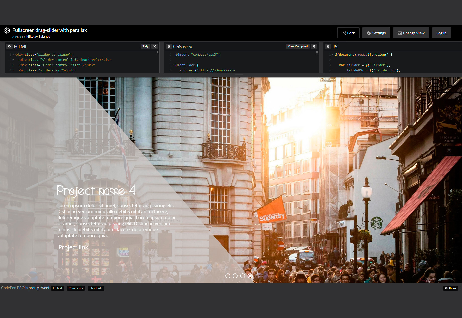 50+ fresh resources for designers, November 2015 Fullscreen Drag-slider with Parallax