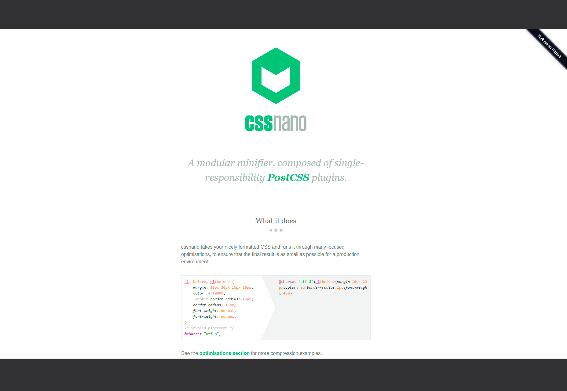 50+ fresh resources for designers, November 2015 Cssnano: Modular PostCSS-based Minifier