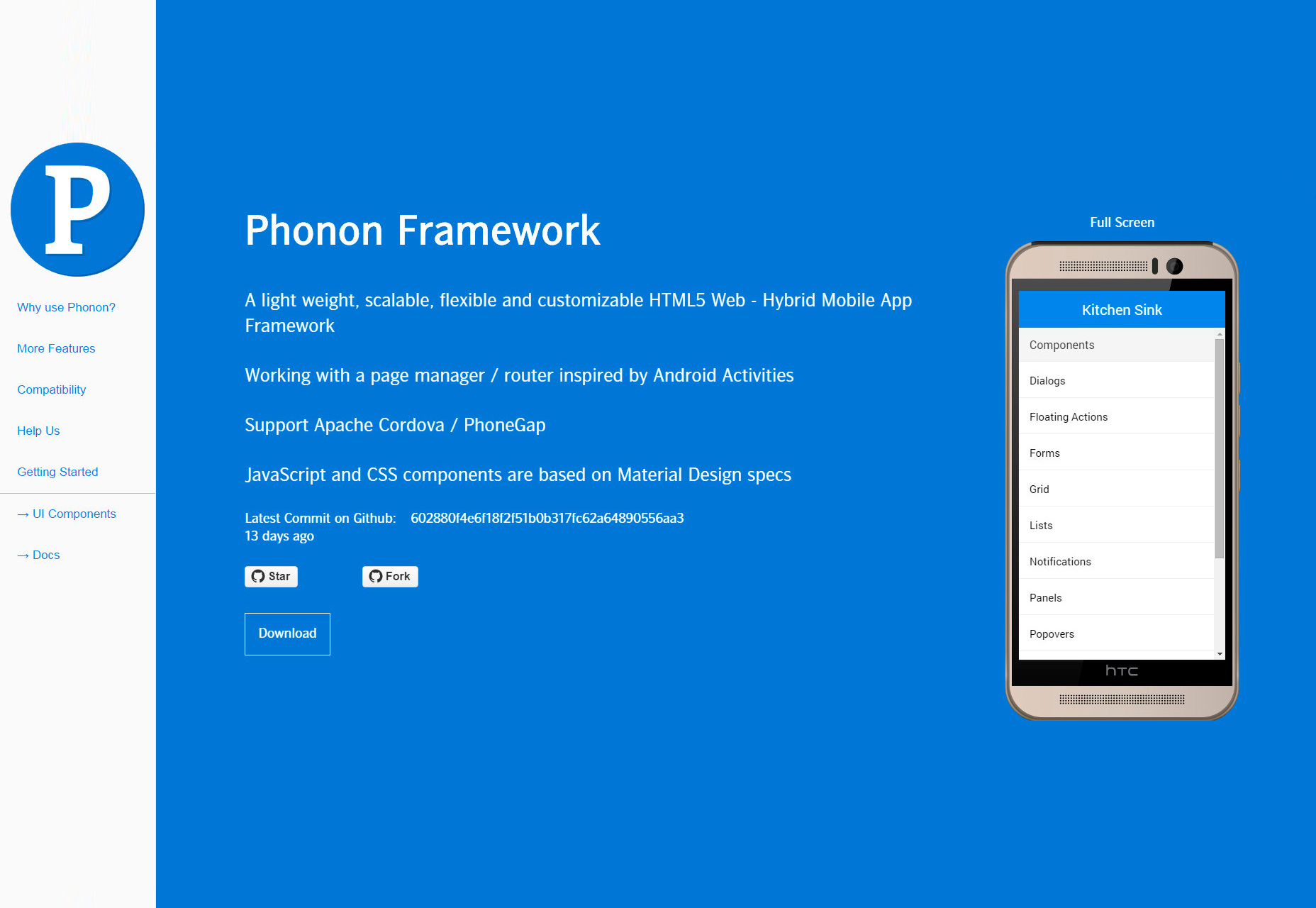50+ fresh resources for designers, November 2015 Phonon: Lightweight HTML5 Mobile Framework