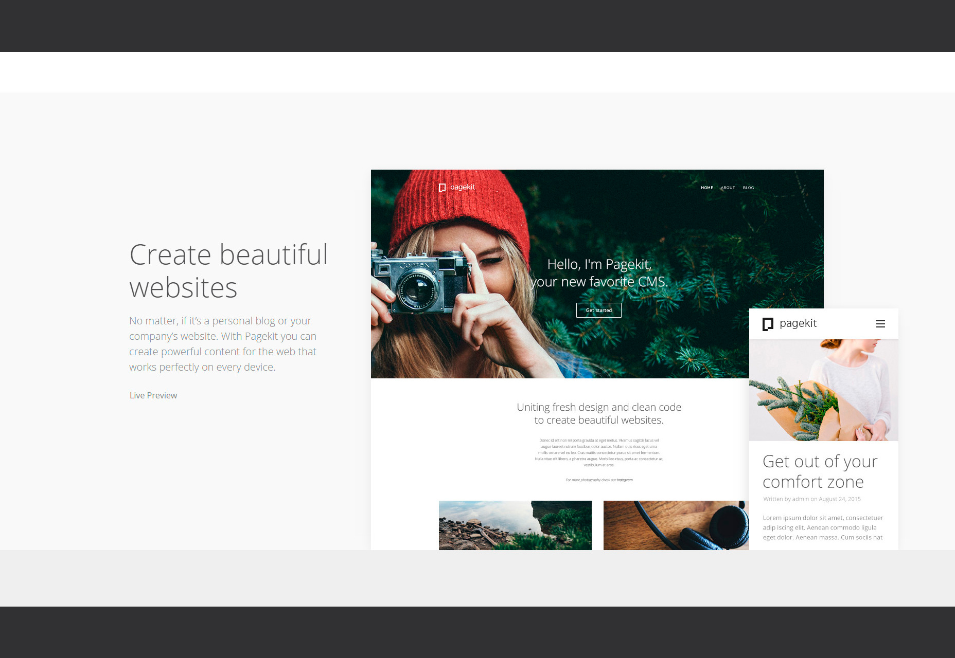 50+ fresh resources for designers, November 2015 Pagekit: Intuitive & Flexible CMS