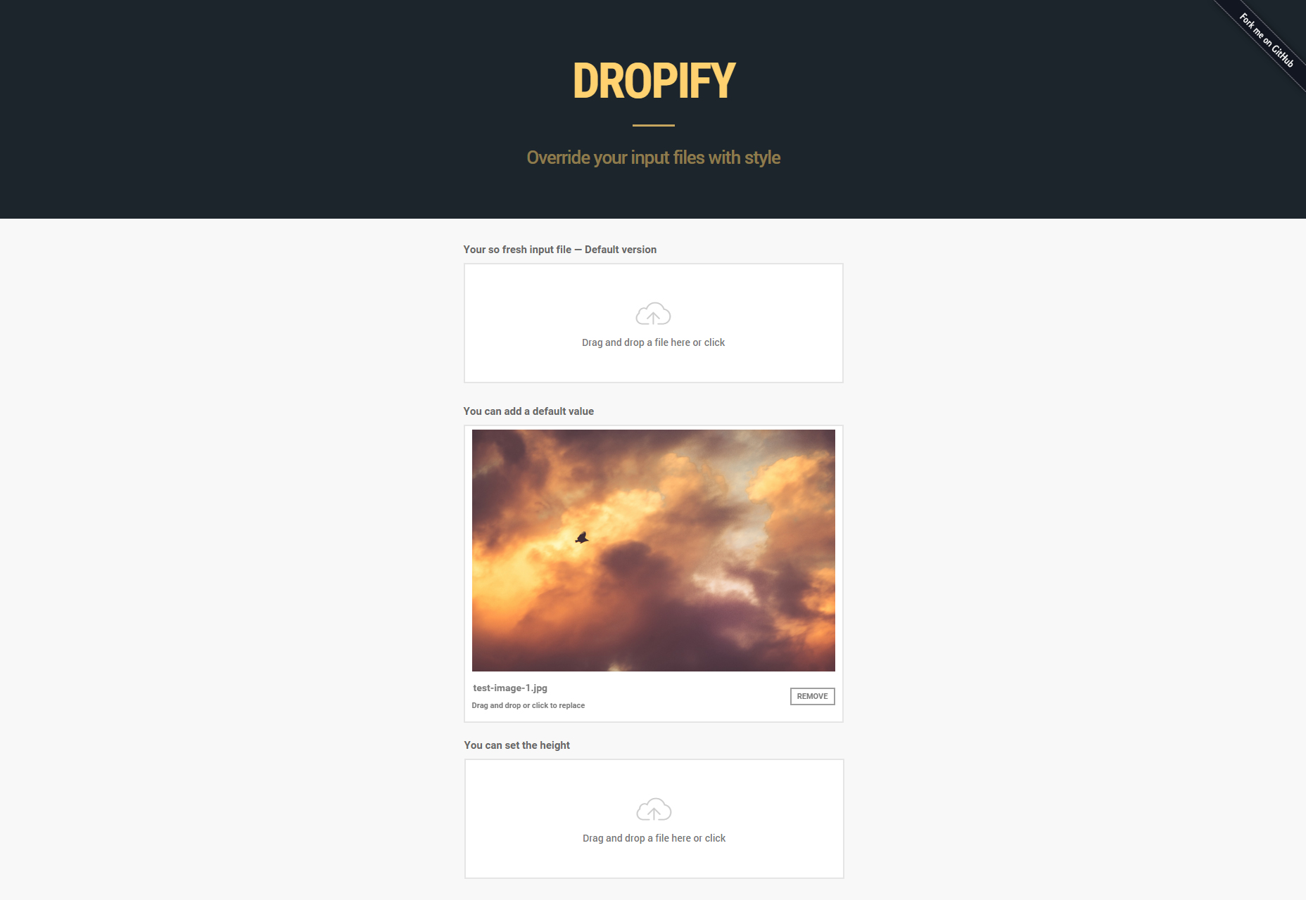 50+ fresh resources for designers, November 2015 Dropify: Input Files JQuery Plugin