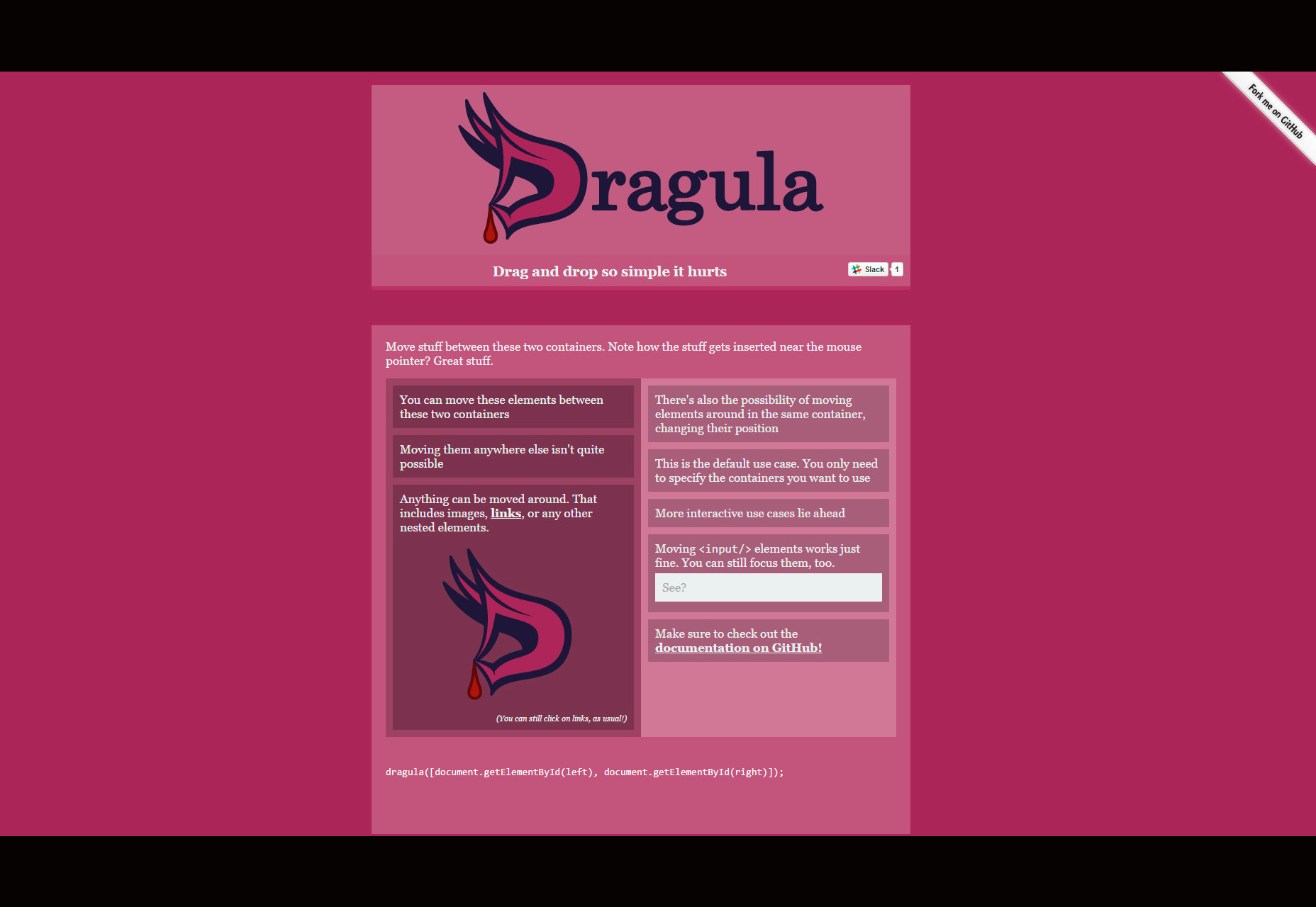 50+ fresh resources for designers, November 2015 Dragula: Simple Drag-and-drop Library