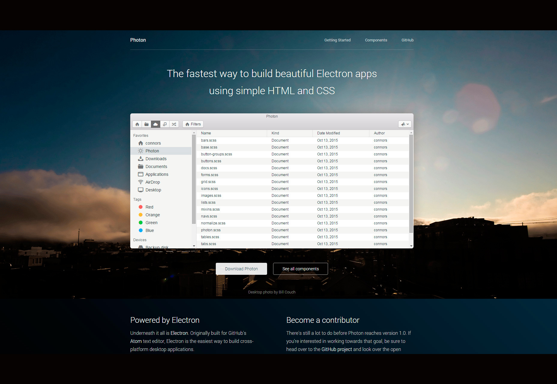 50+ fresh resources for designers, November 2015 Photon: An Electron Apps UI Toolkit